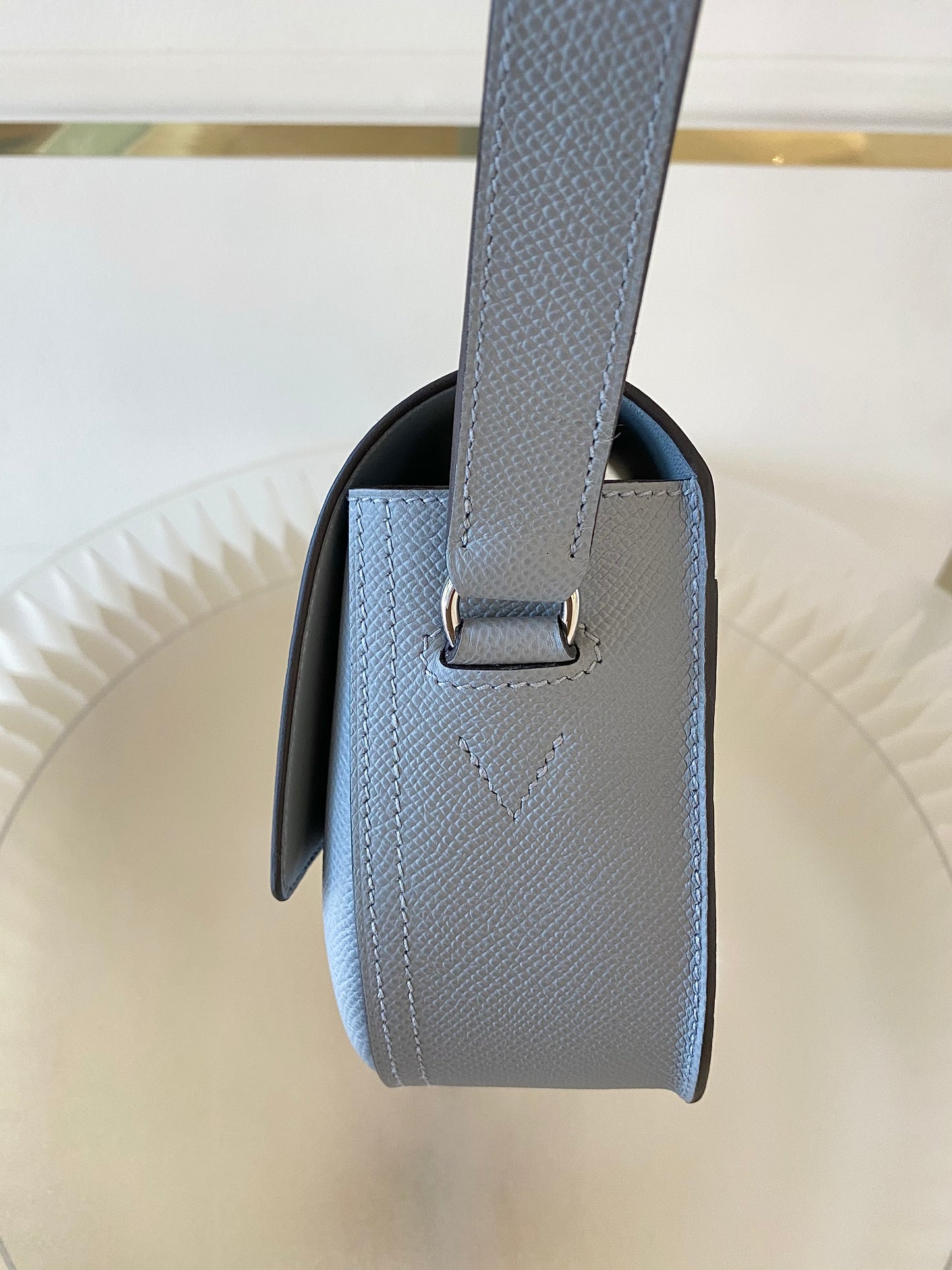 HERMES Della Cavalleria Elan Gris Pale Epsom PHW