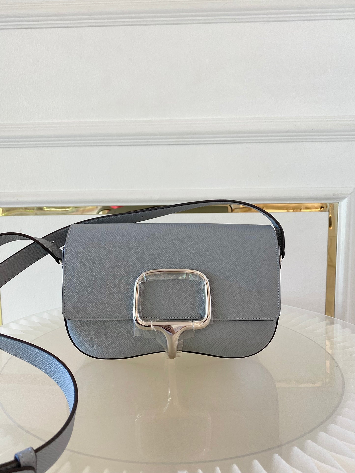 HERMES Della Cavalleria Elan Gris Pale Epsom PHW