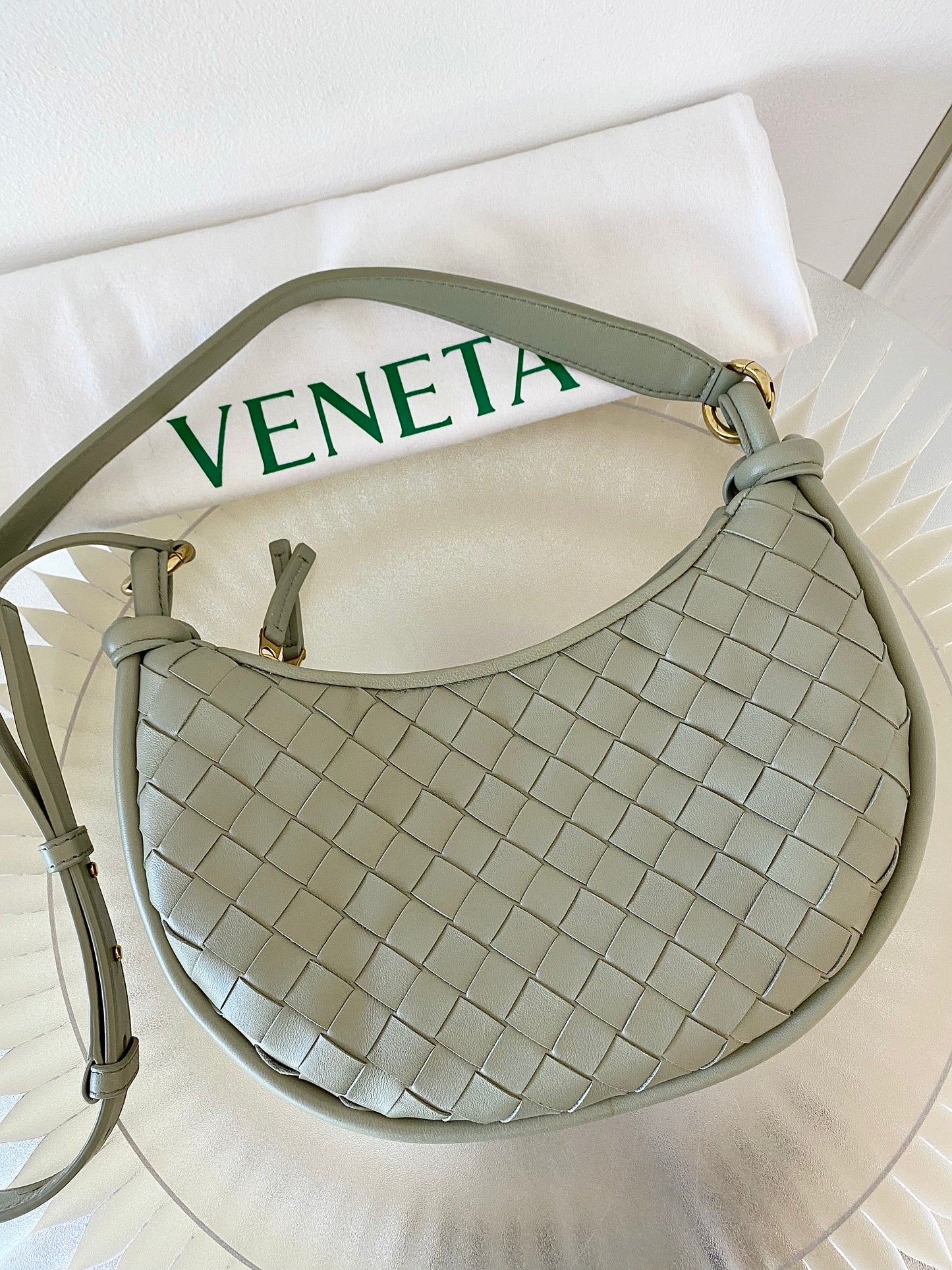 BOTTEGA VENETA Gemelli Hobo travertine Adjustable Strap
