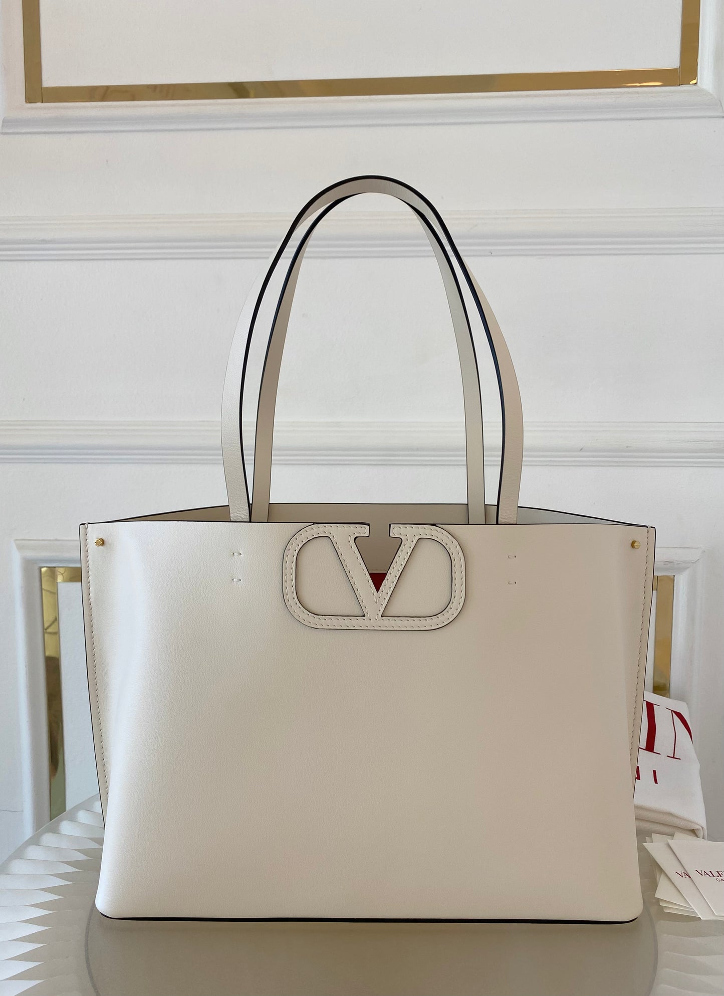 VLTN Fill Me White Ivory Tote Bag