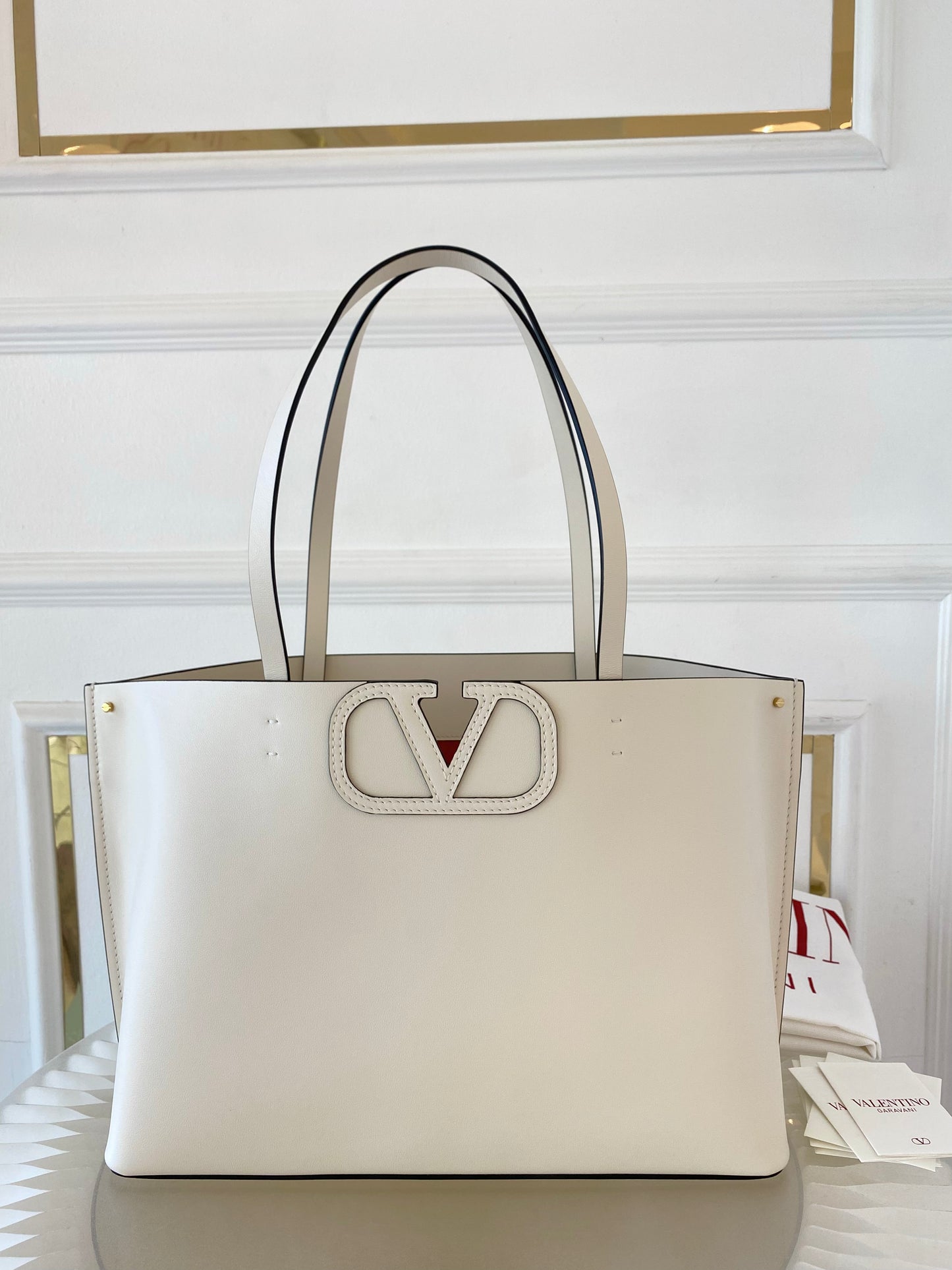 VLTN Fill Me White Ivory Tote Bag