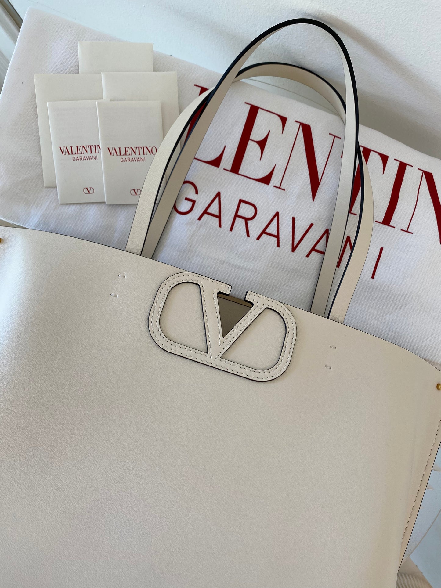 VLTN Fill Me White Ivory Tote Bag