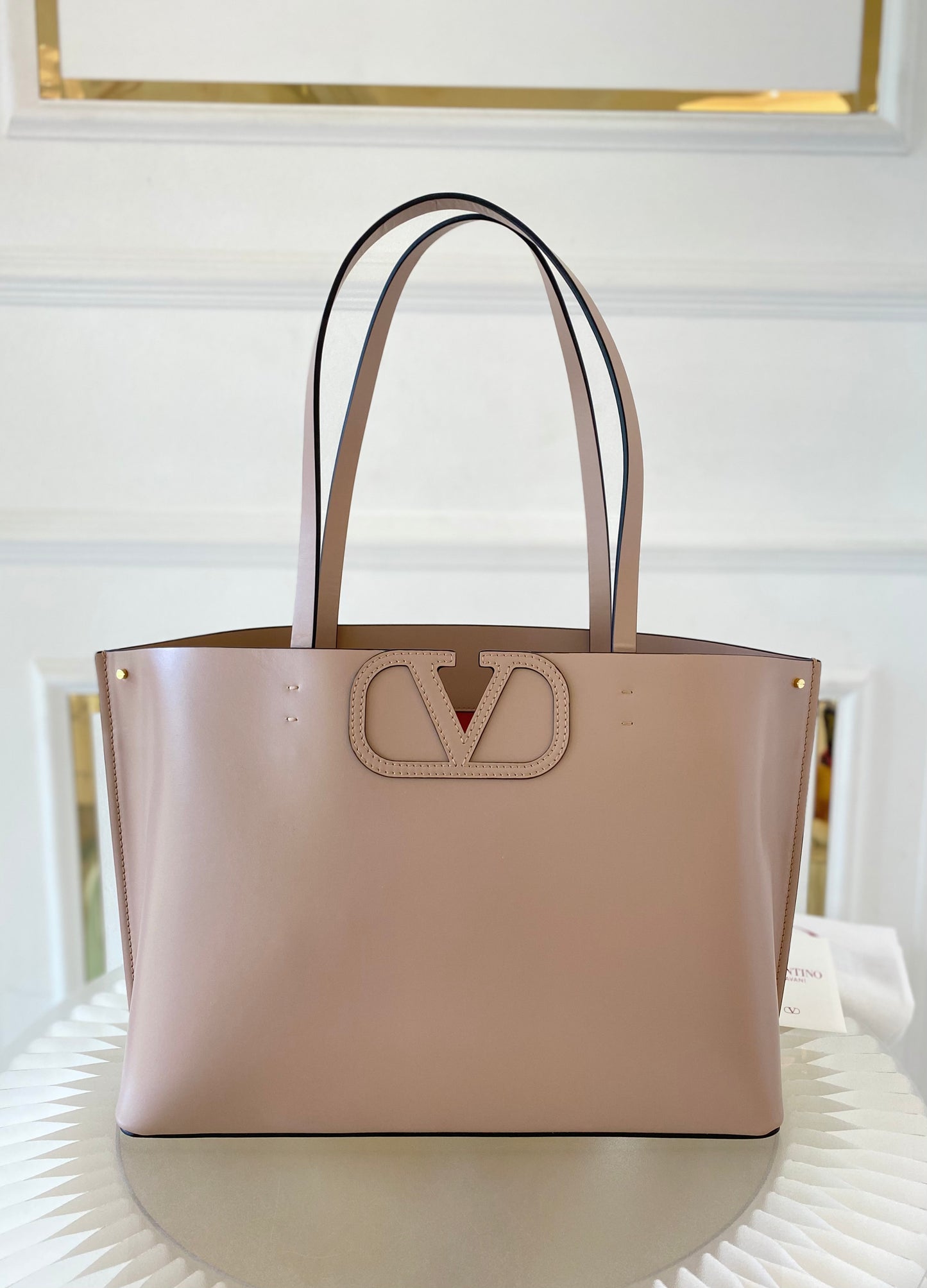 VLTN Fill Me Calfskin Leather Tote Bag
