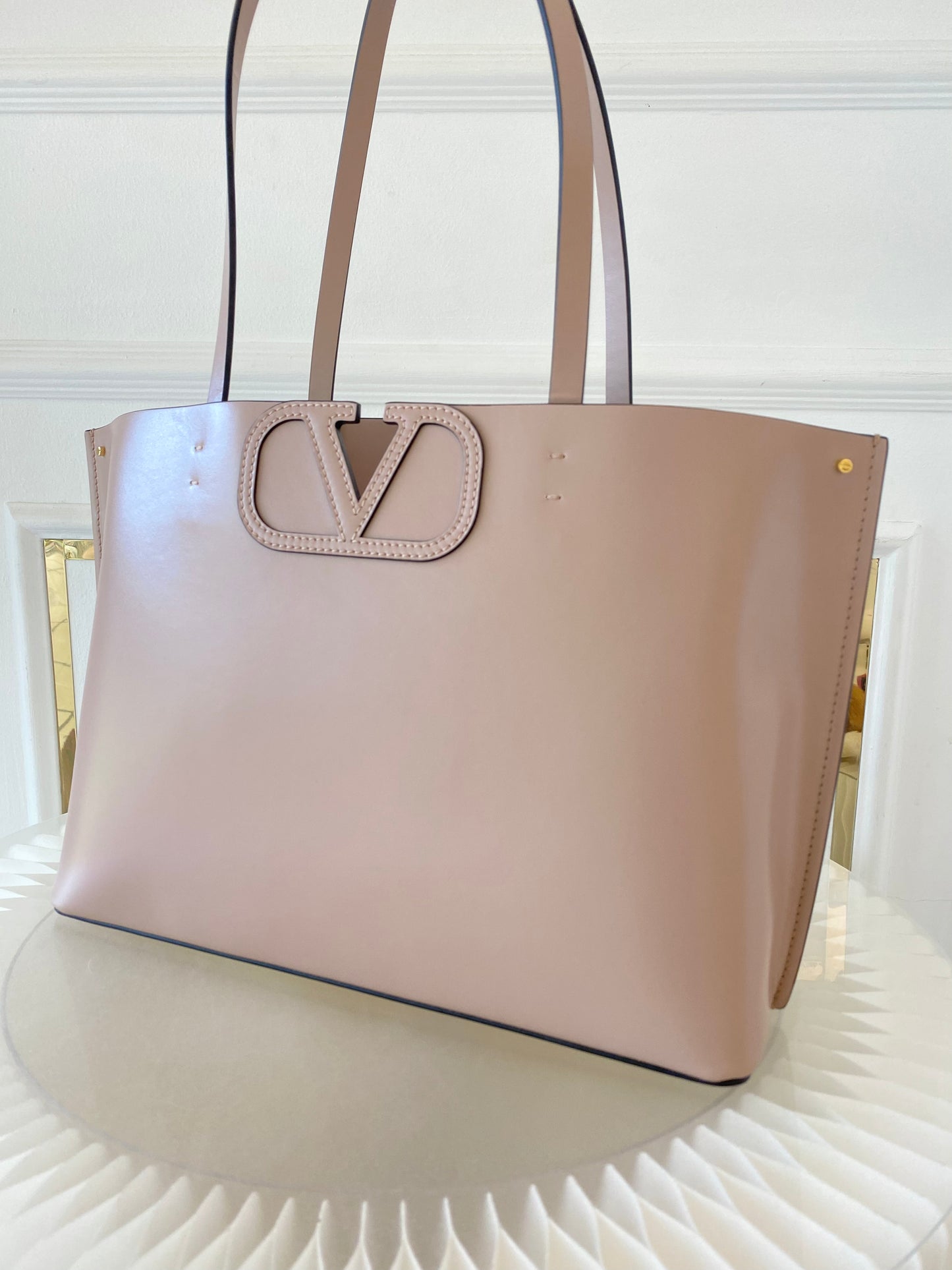 VLTN Fill Me Calfskin Leather Tote Bag