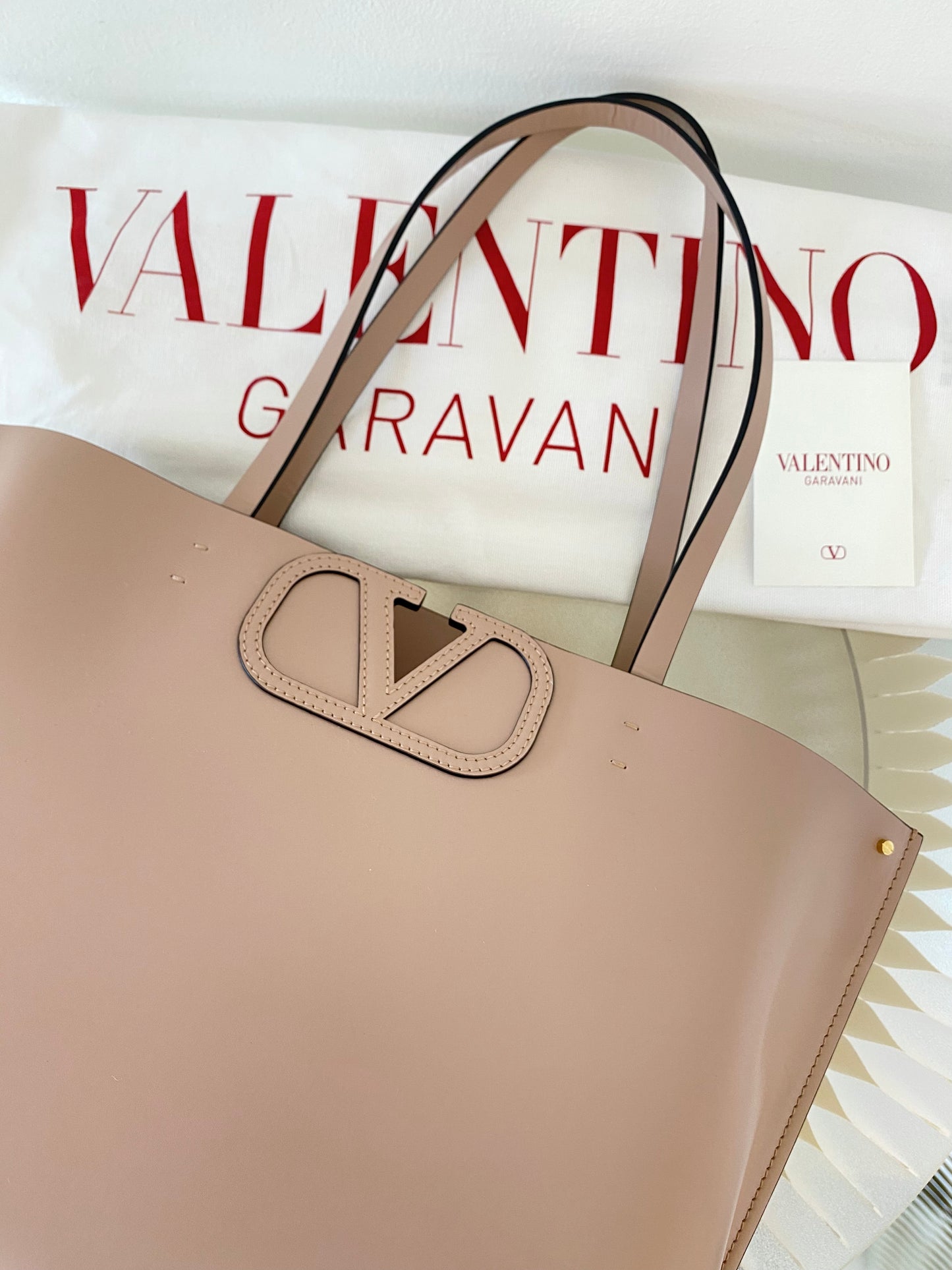 VLTN Fill Me Calfskin Leather Tote Bag