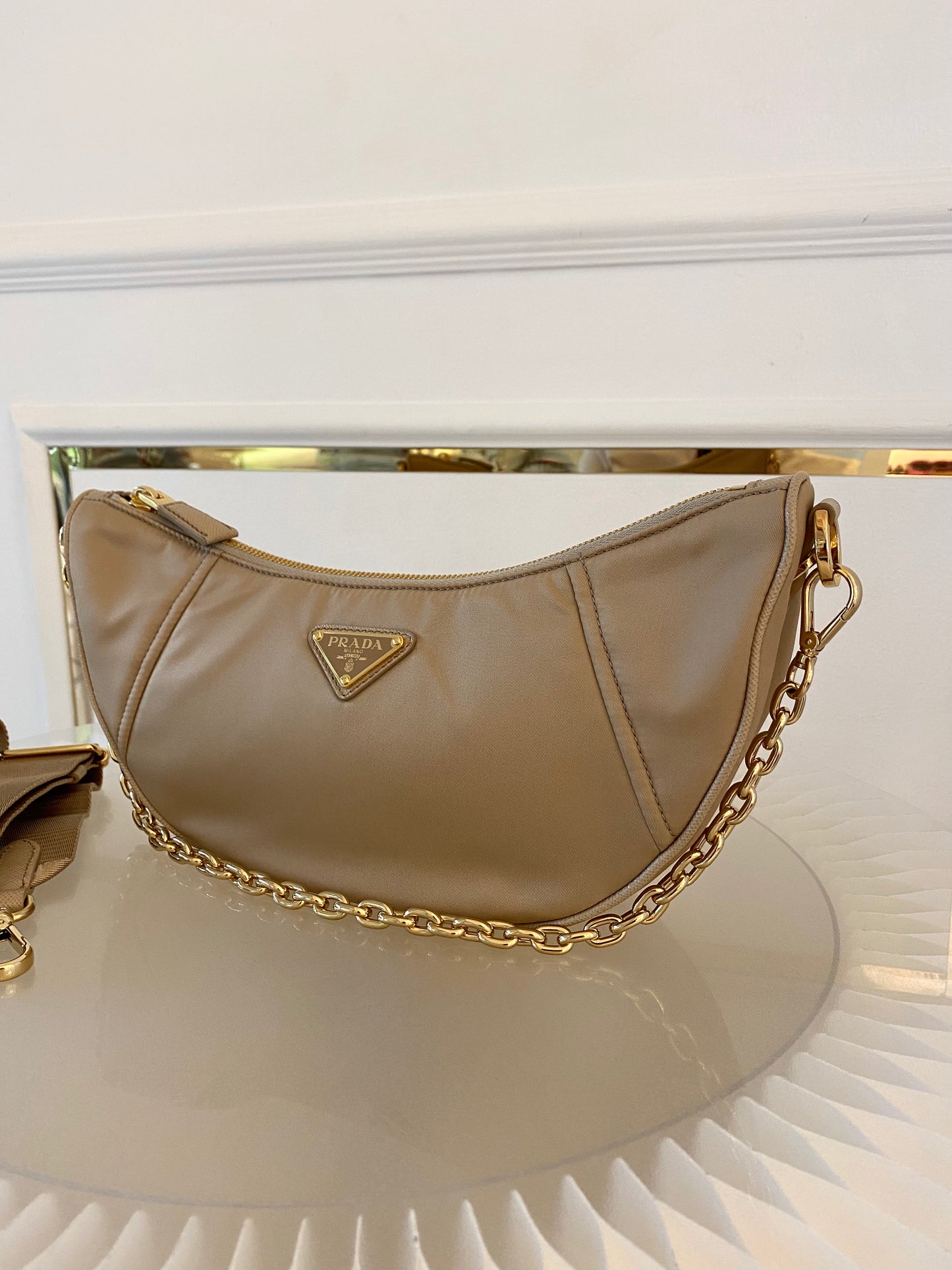 PRADA Demi - Lune Re-Nylon Crossbody Bag