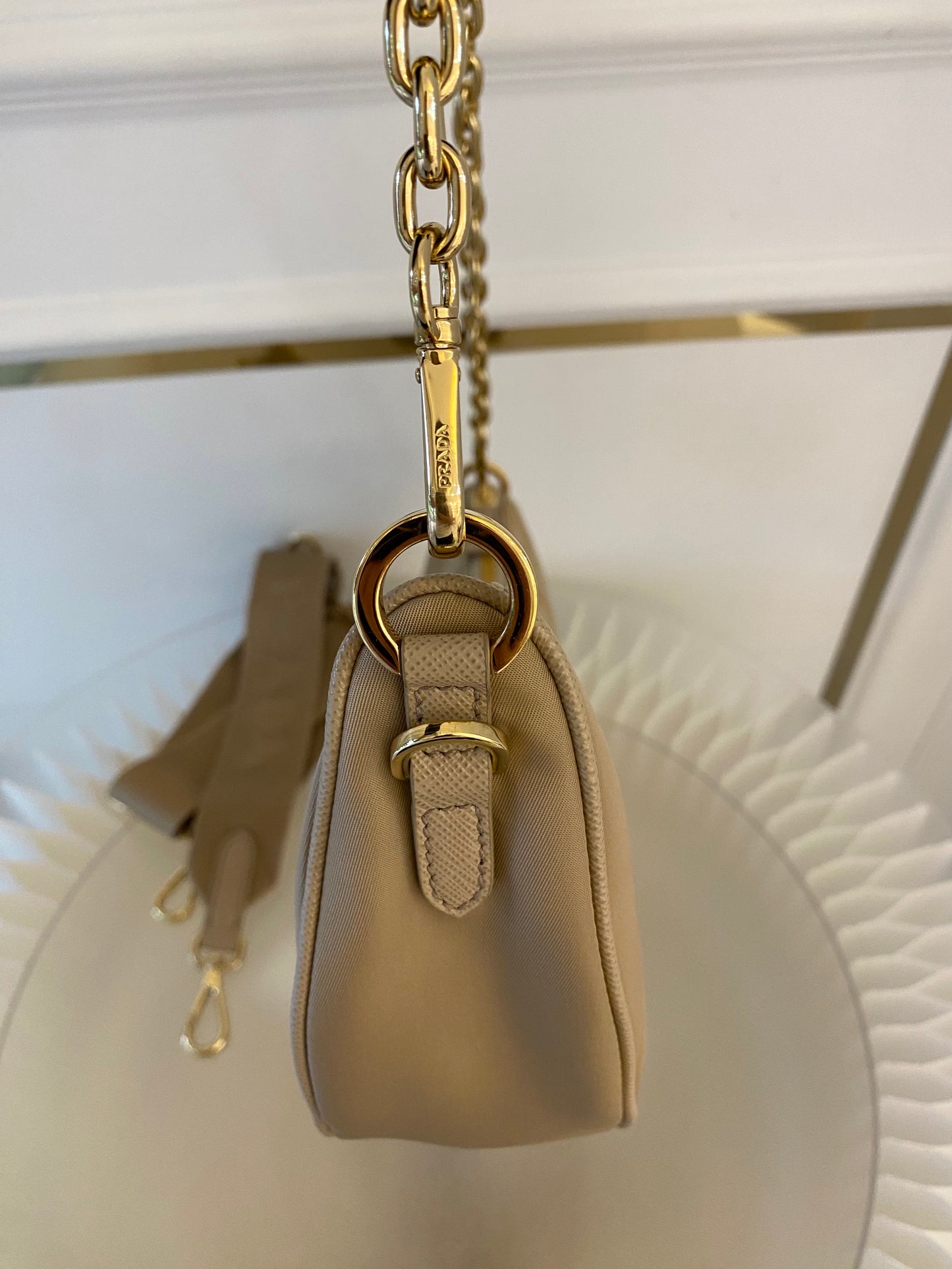 PRADA Demi - Lune Re-Nylon Crossbody Bag