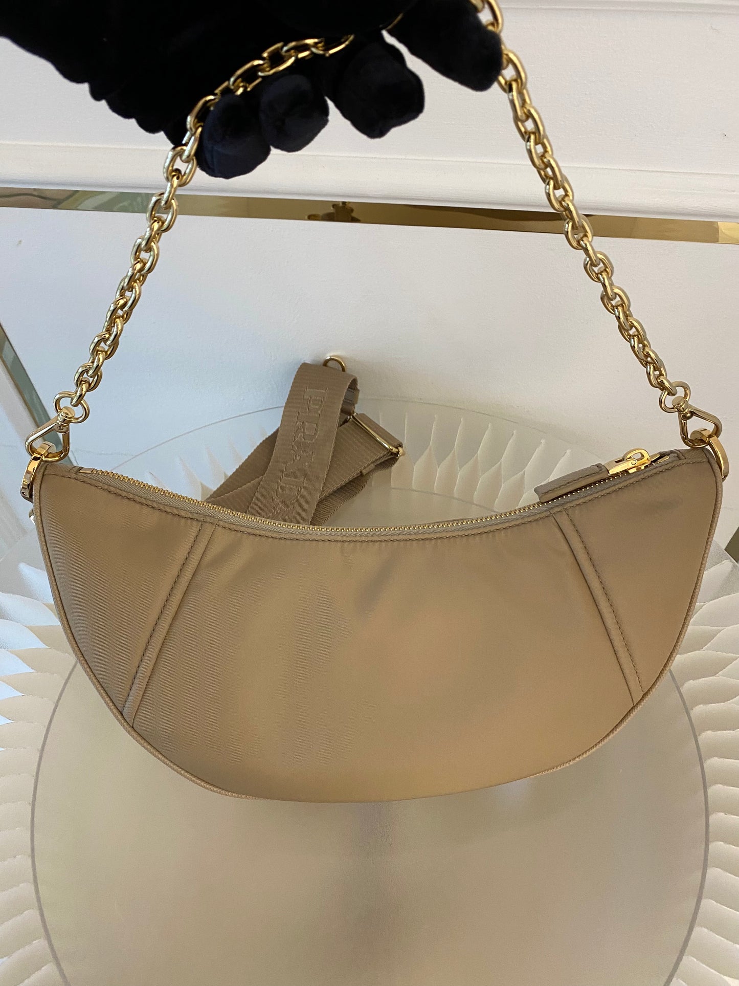 PRADA Demi - Lune Re-Nylon Crossbody Bag