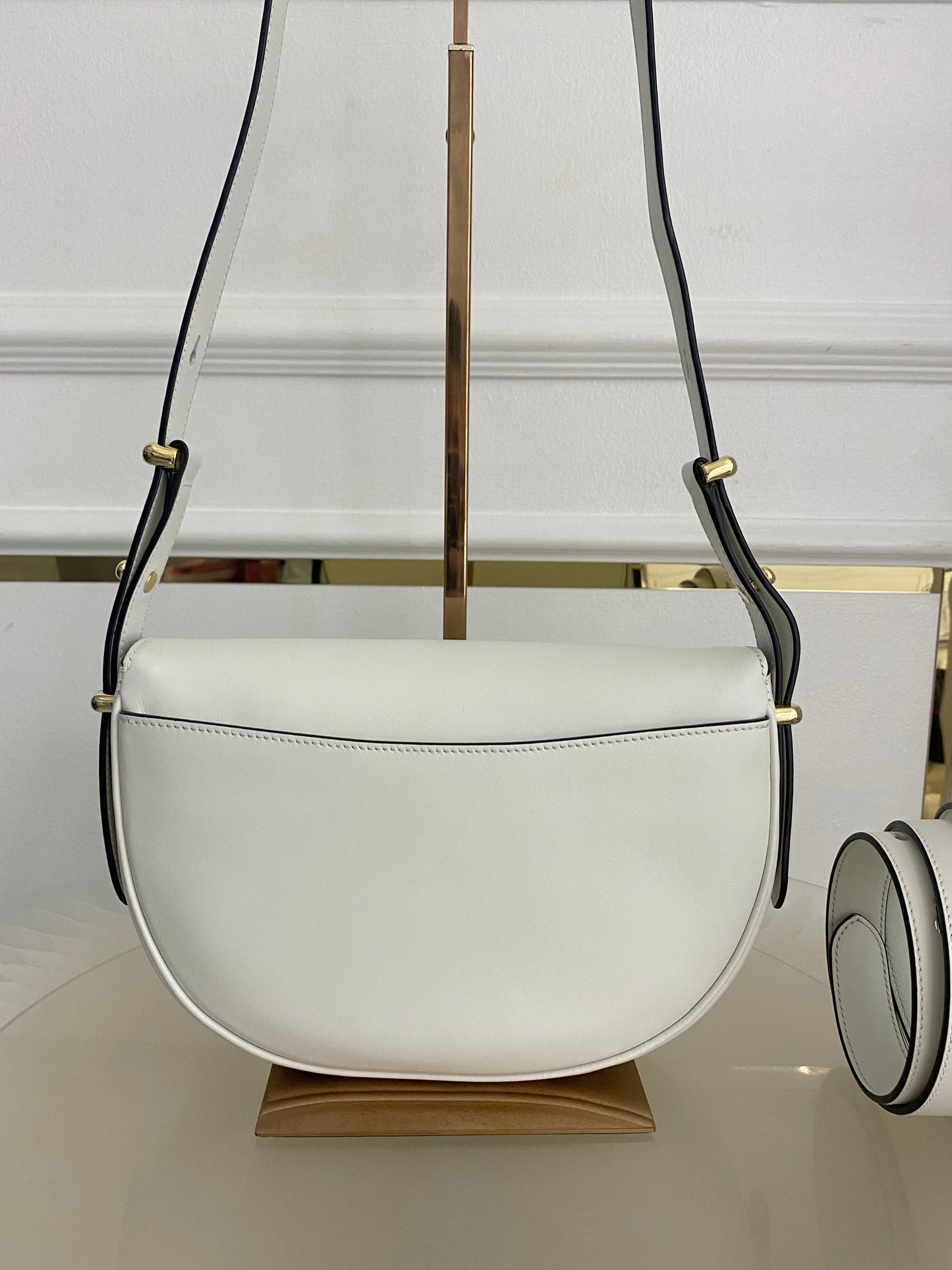 PRADA Arqué Leather Flap Bag