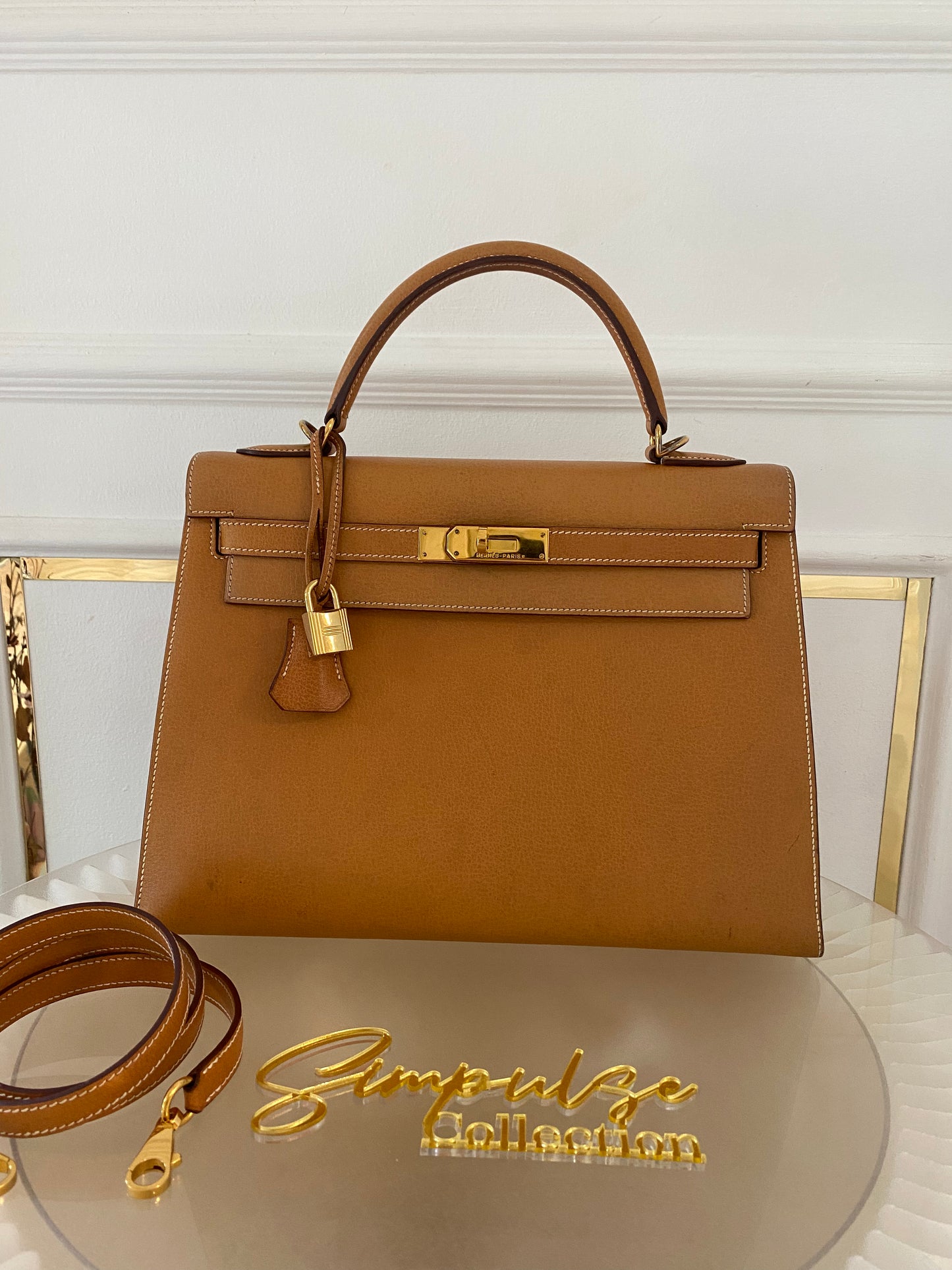 Hermes Kelly 32 Sellier in Vache Liegee Natural Color GHW