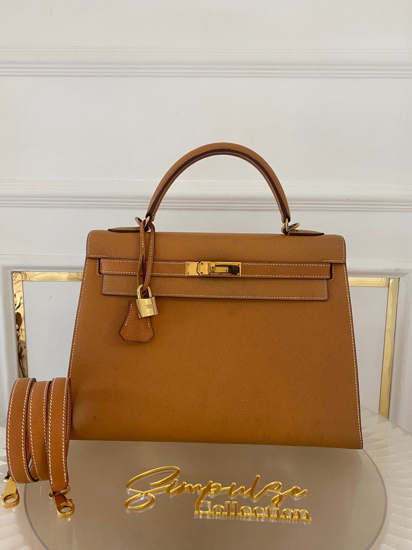 Hermes Kelly 32 Sellier in Vache Liegee Natural Color GHW