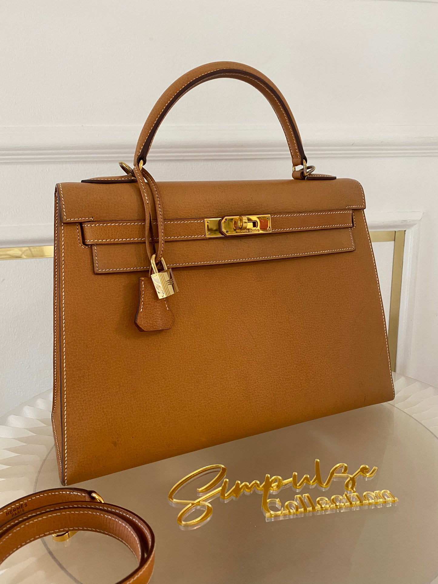 Hermes Kelly 32 Sellier in Vache Liegee Natural Color GHW