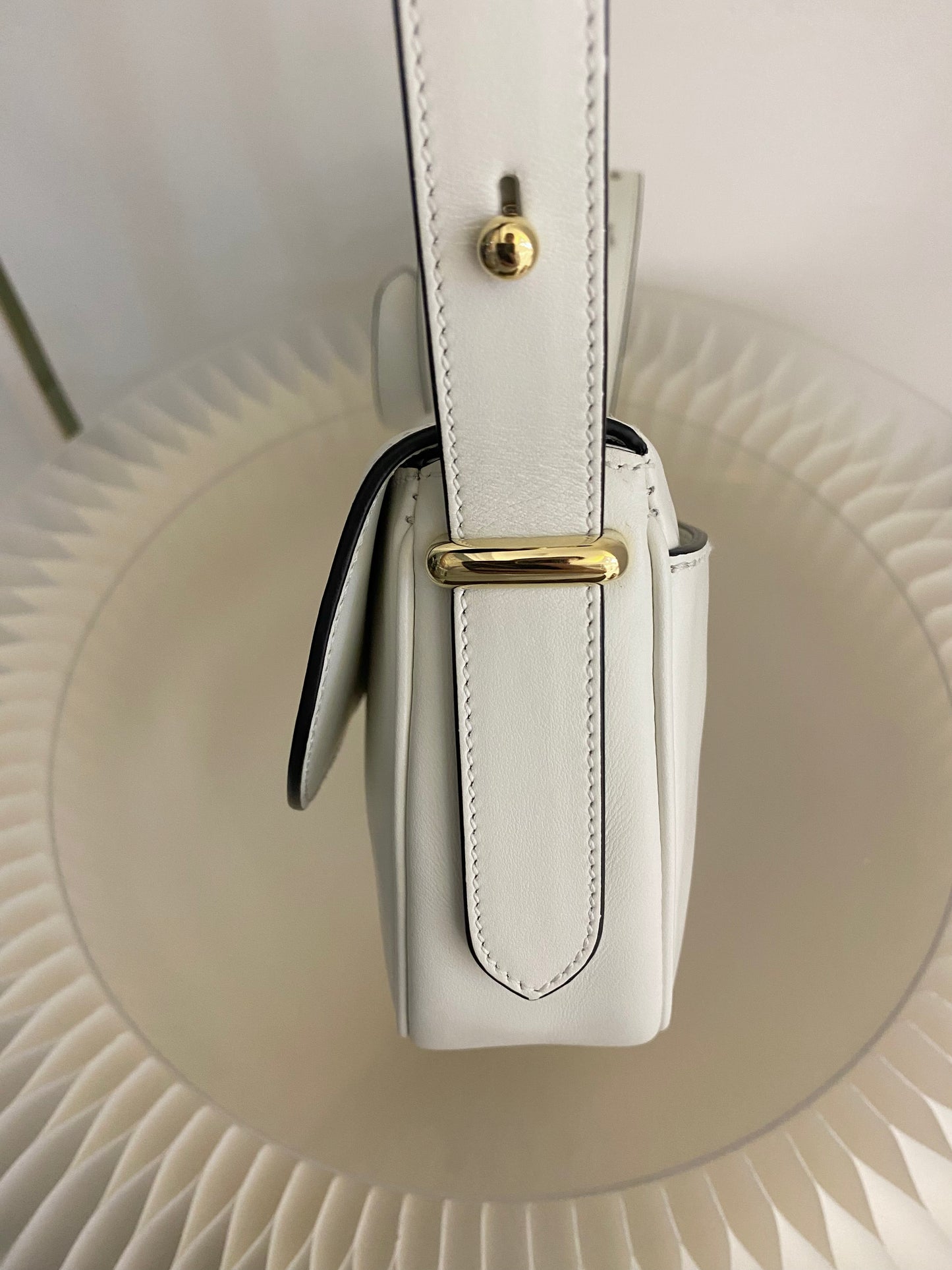 PRADA Arqué Leather Flap Bag