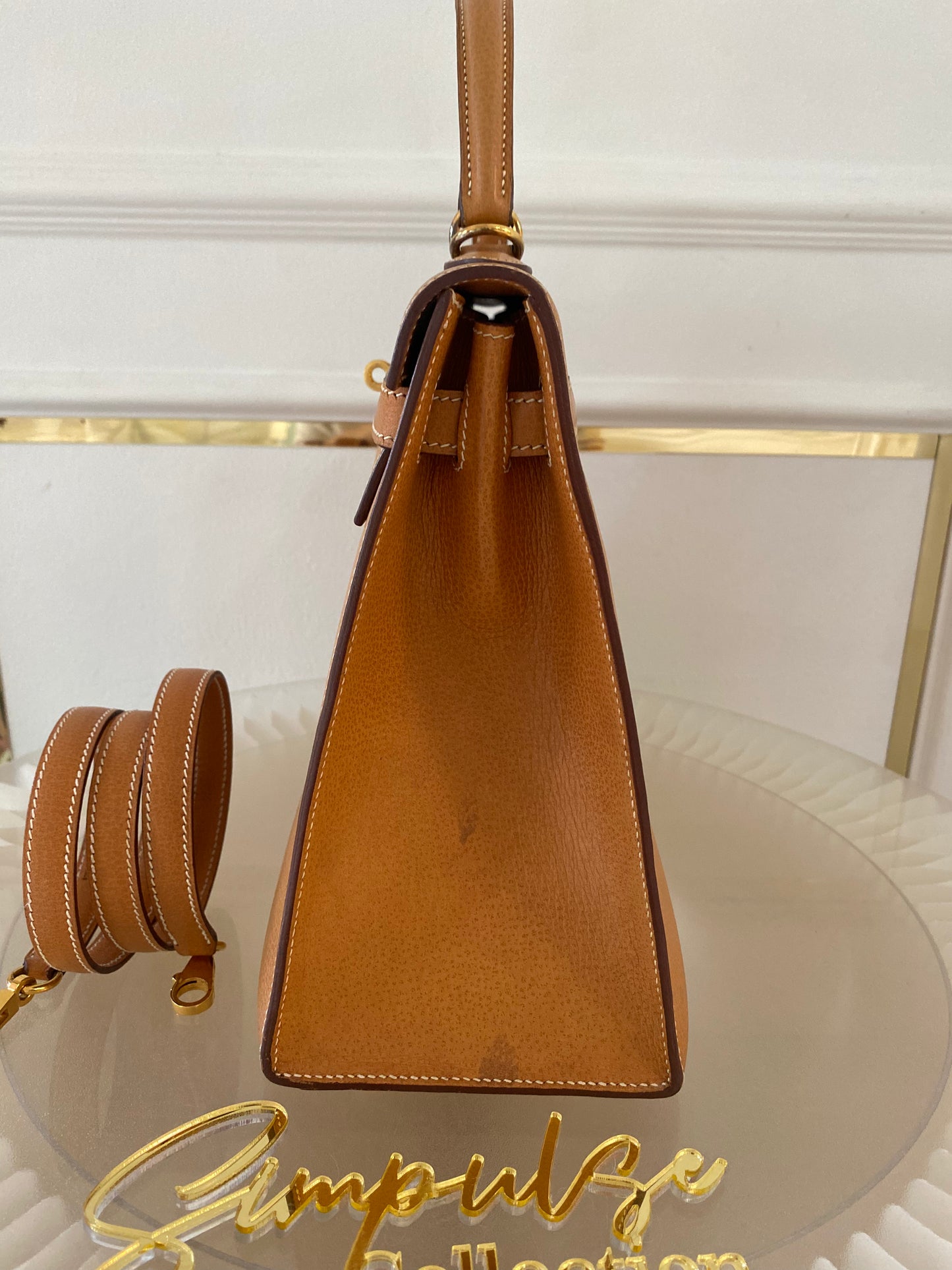 Hermes Kelly 32 Sellier in Vache Liegee Natural Color GHW