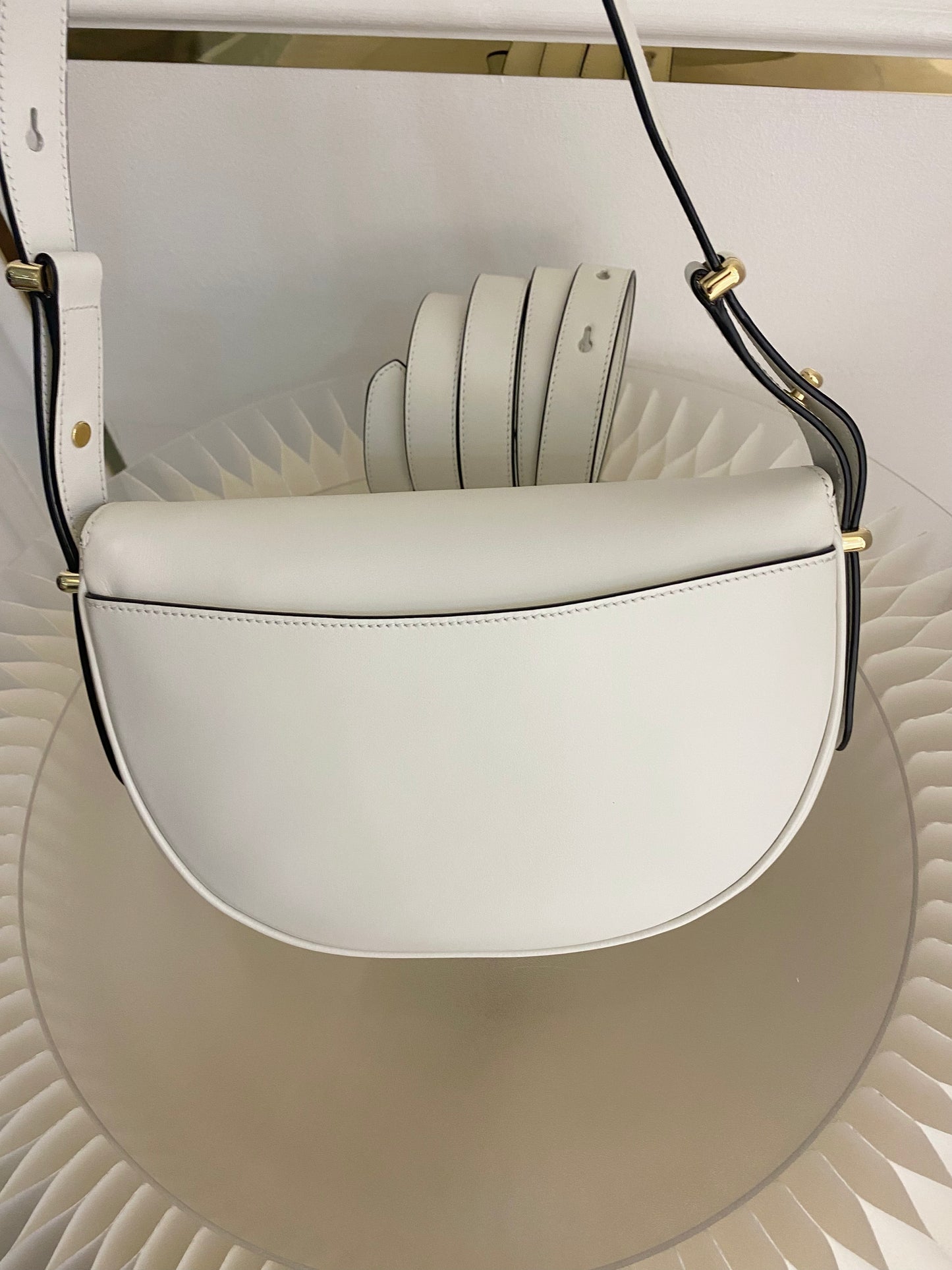 PRADA Arqué Leather Flap Bag