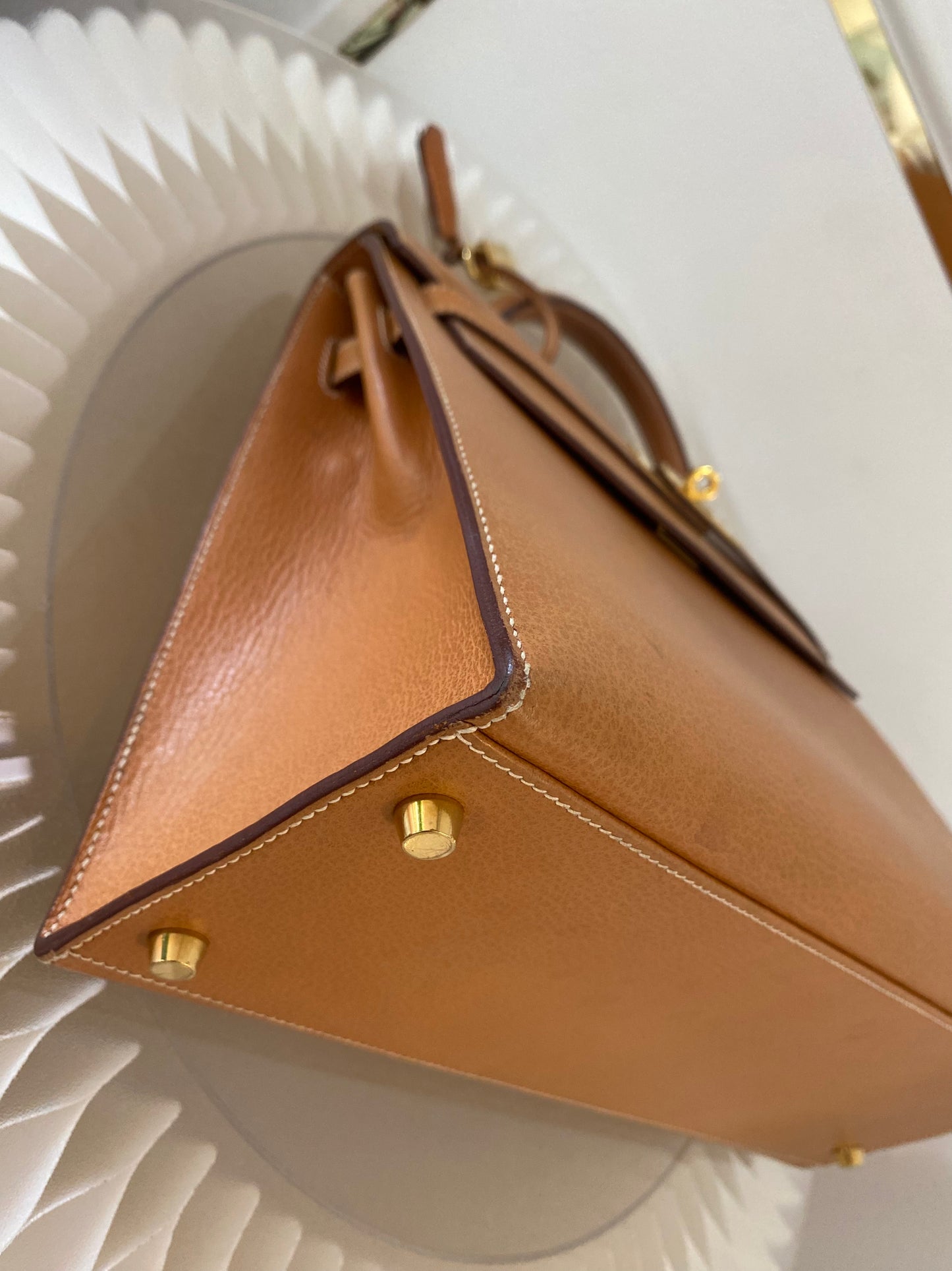 Hermes Kelly 32 Sellier in Vache Liegee Natural Color GHW
