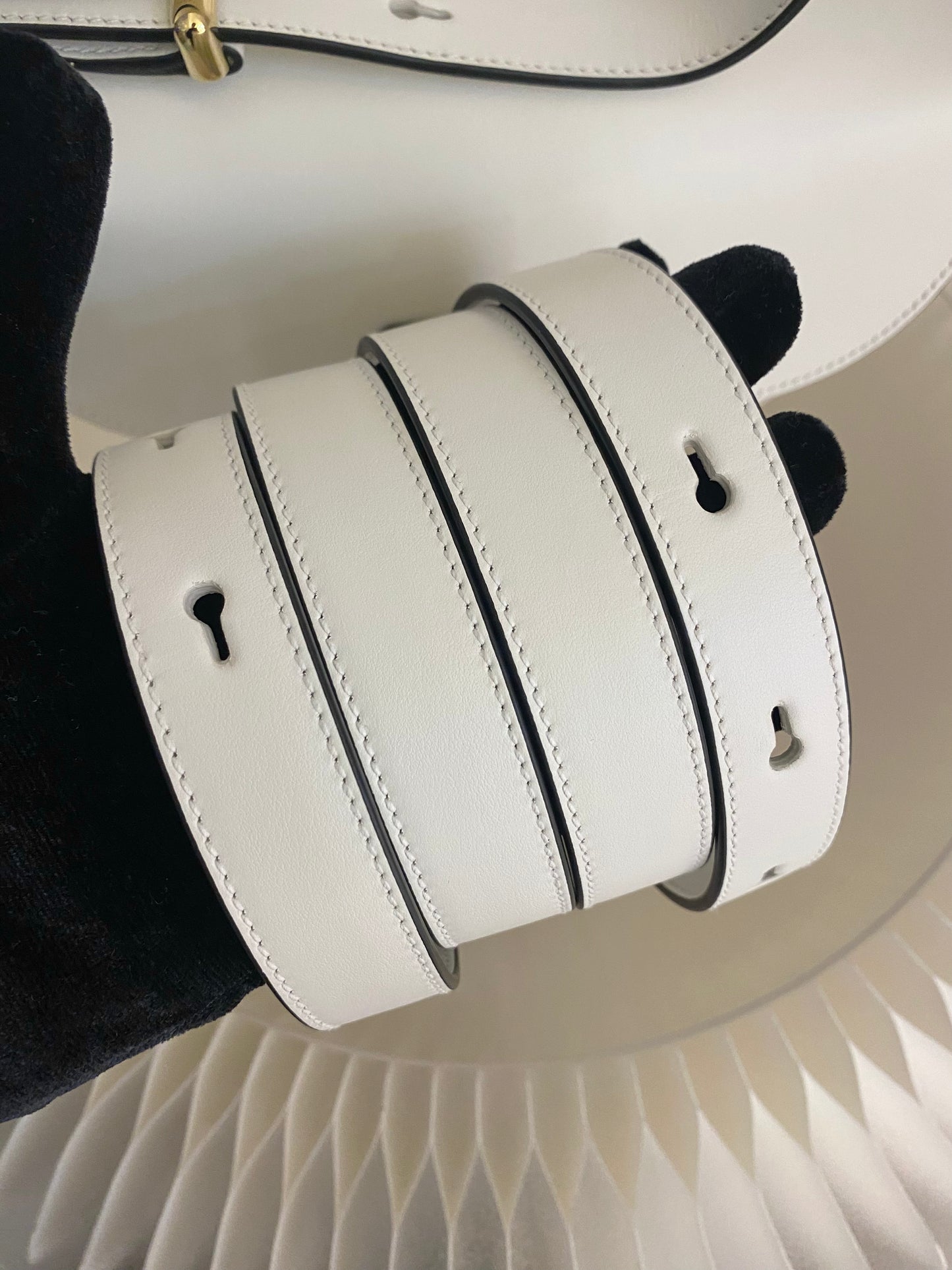 PRADA Arqué Leather Flap Bag