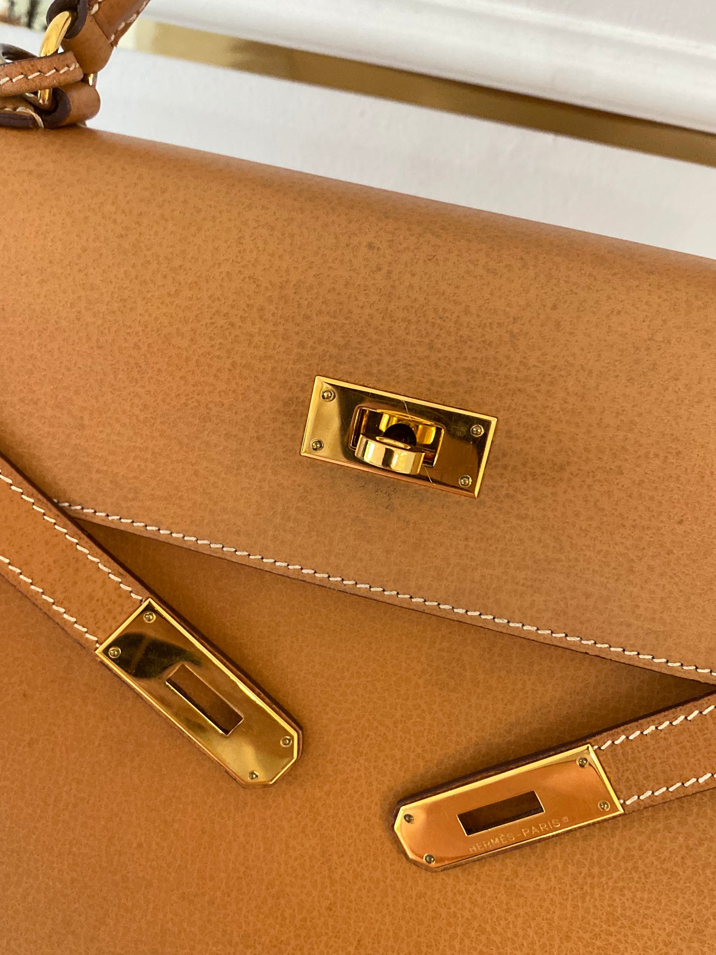 Hermes Kelly 32 Sellier in Vache Liegee Natural Color GHW