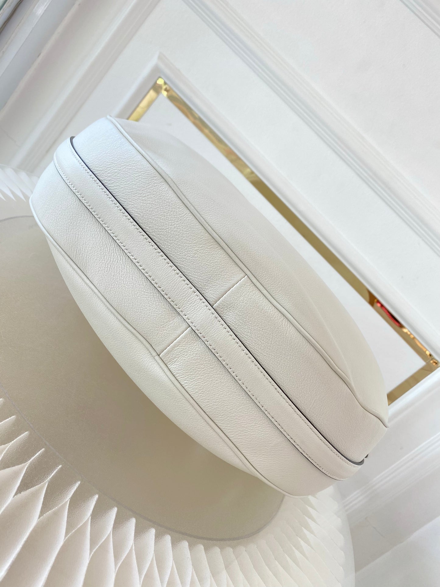 PRADA Arqué Leather Large Shoulder Bag