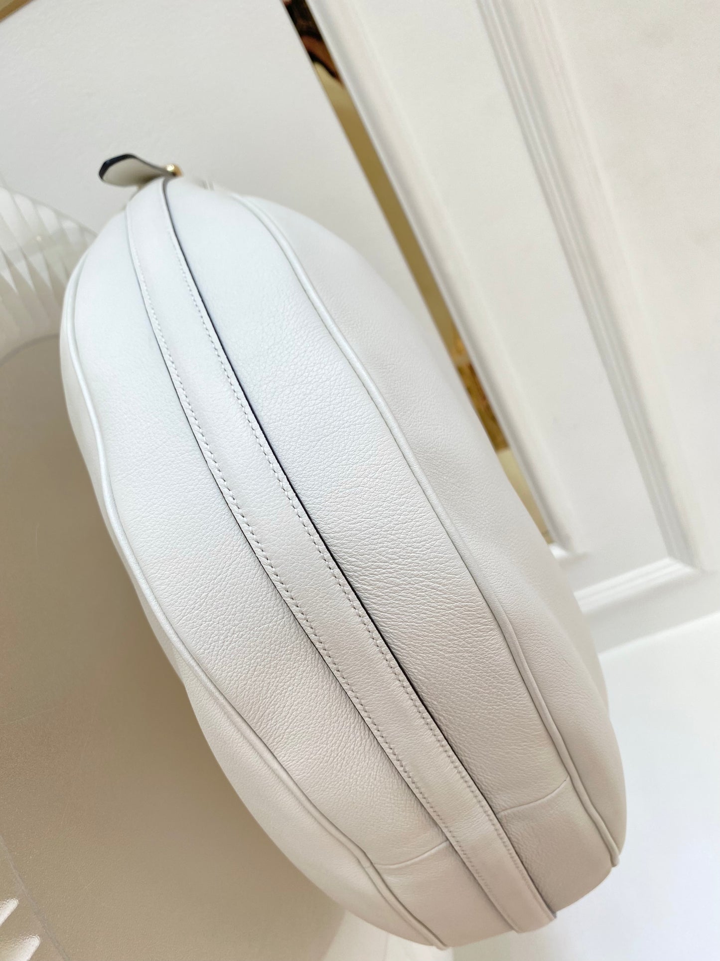 PRADA Arqué Leather Large Shoulder Bag