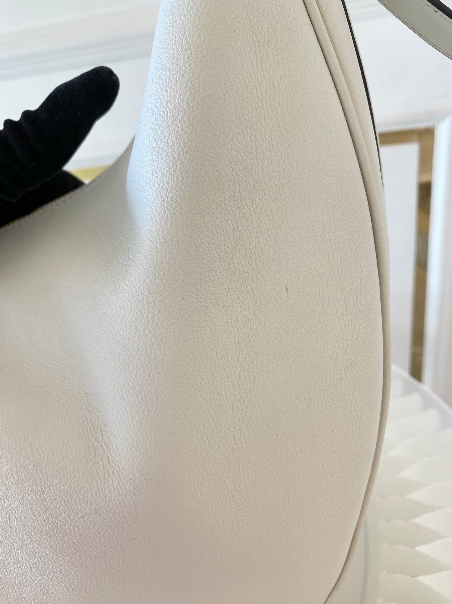 PRADA Arqué Leather Large Shoulder Bag