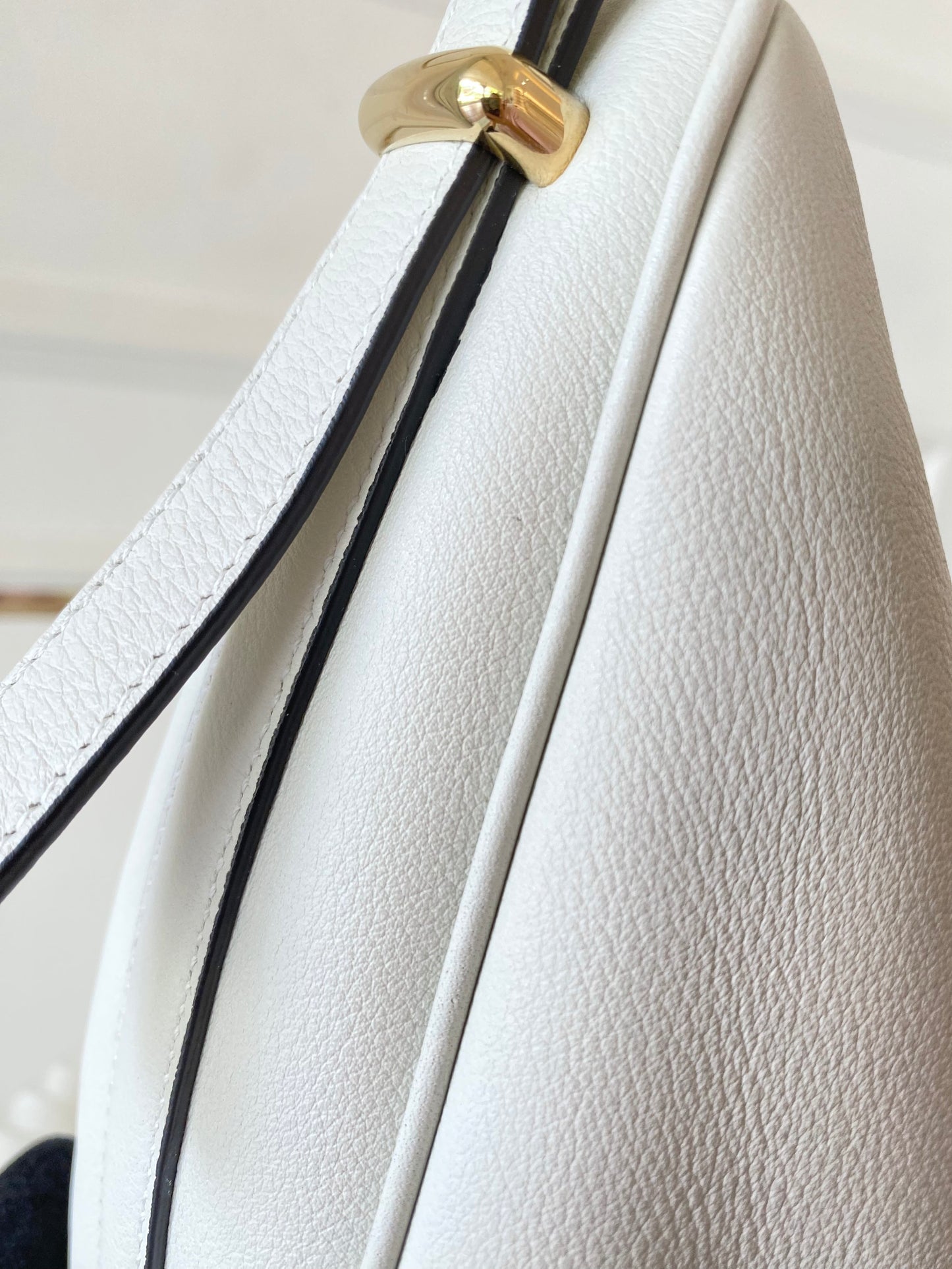 PRADA Arqué Leather Large Shoulder Bag