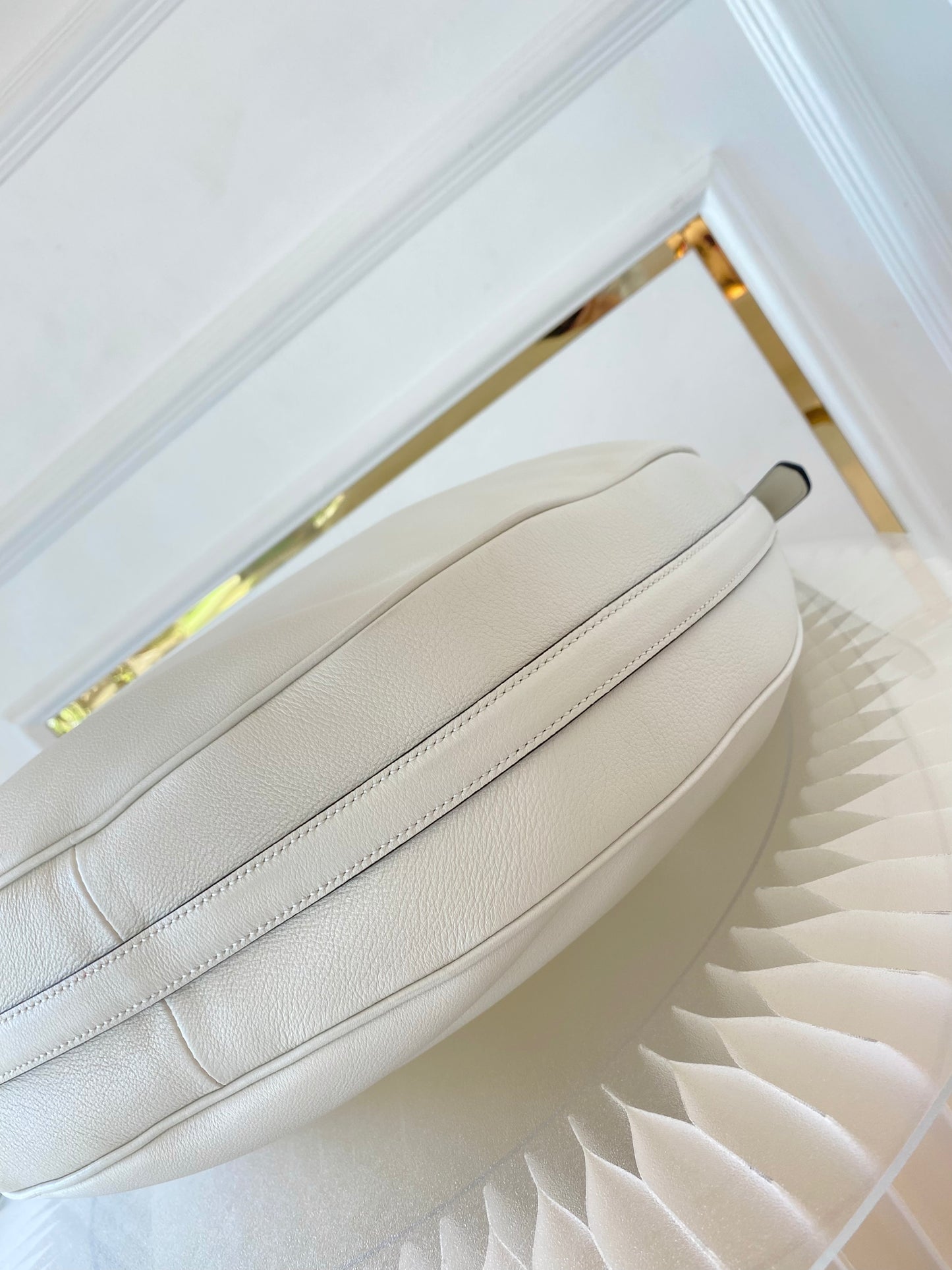 PRADA Arqué Leather Large Shoulder Bag