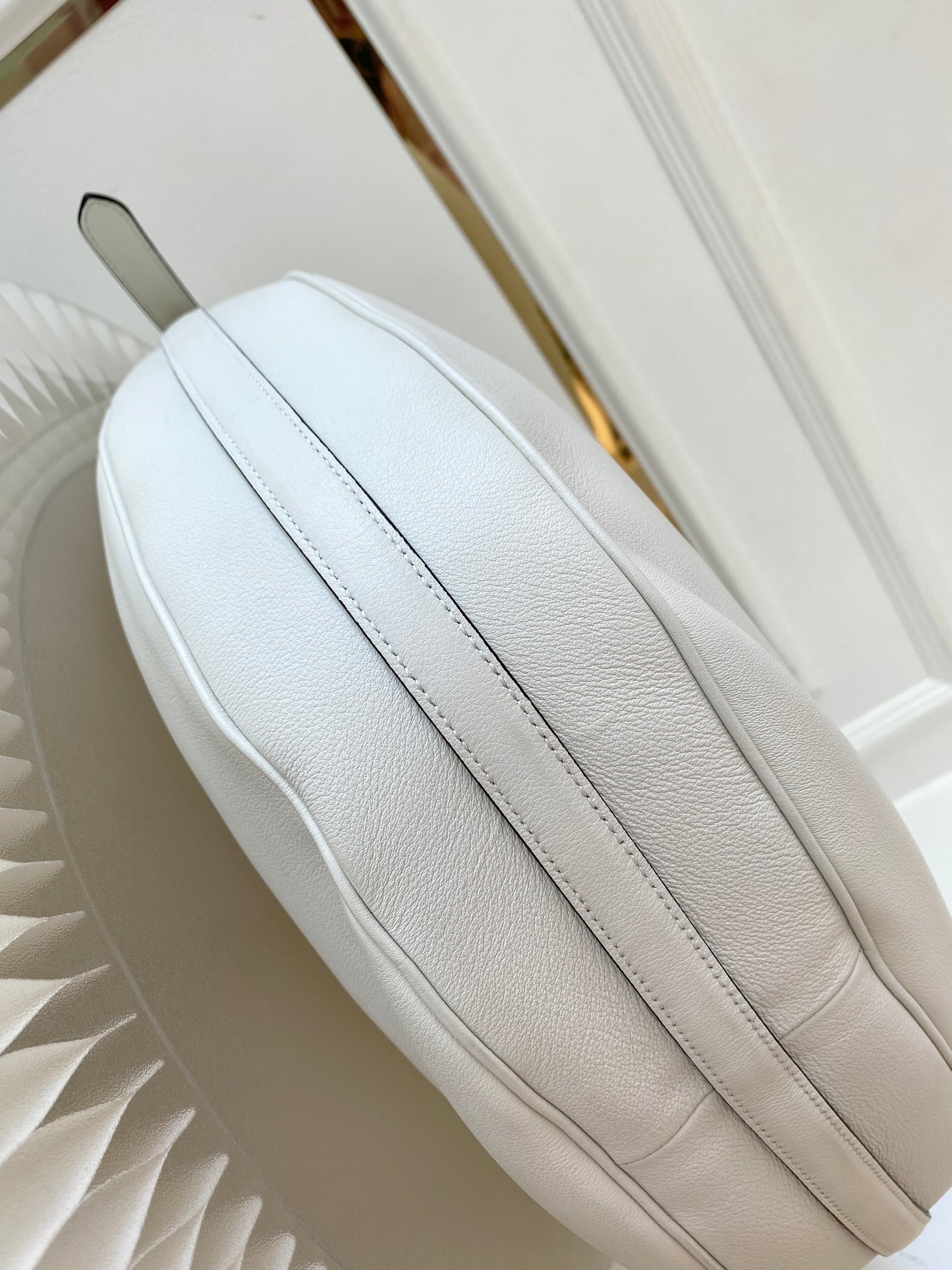 PRADA Arqué Leather Large Shoulder Bag