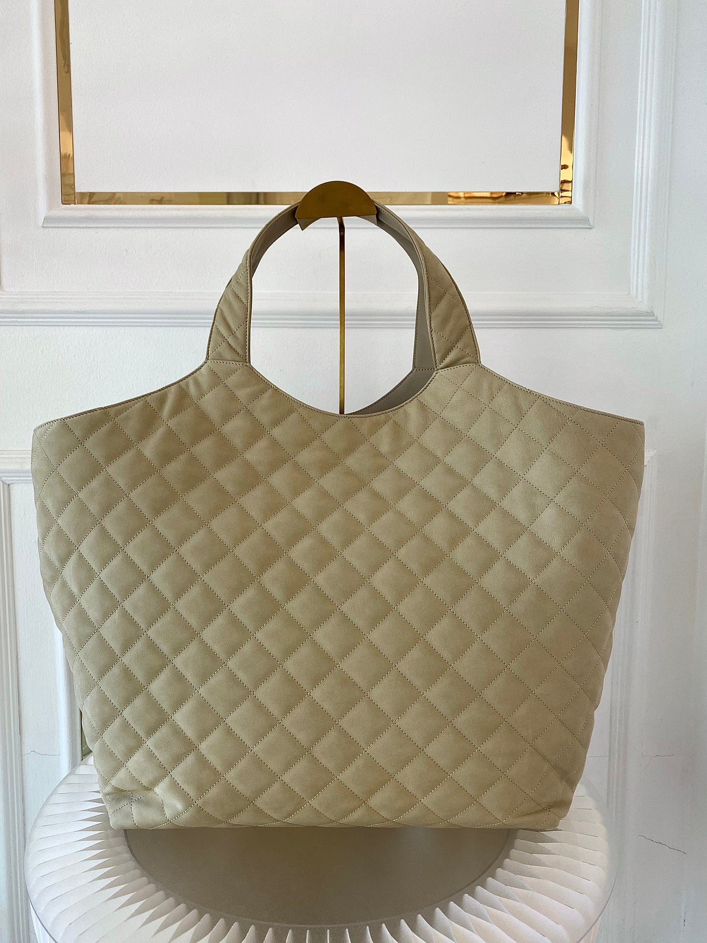 YVES SAINT LAURENT Icare Maxi Quilted Nubuck Suede