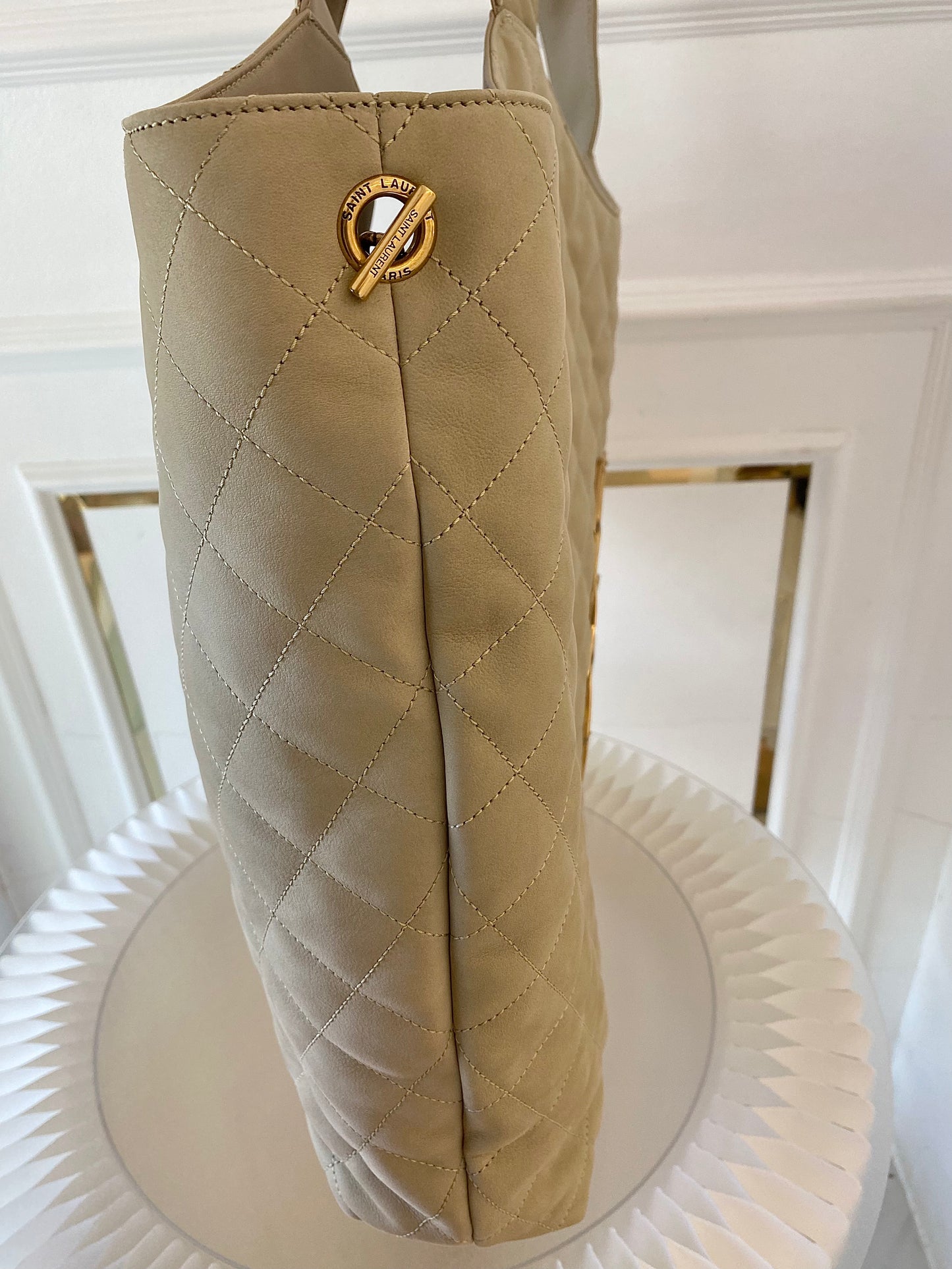 YVES SAINT LAURENT Icare Maxi Quilted Nubuck Suede