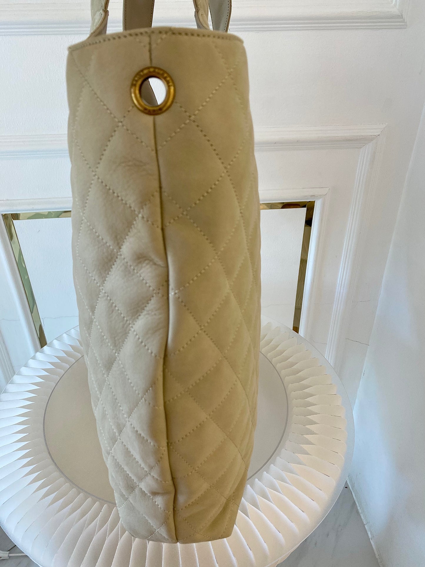 YVES SAINT LAURENT Icare Maxi Quilted Nubuck Suede