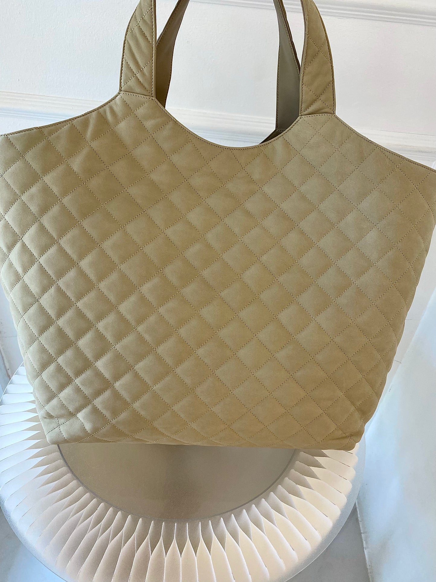 YVES SAINT LAURENT Icare Maxi Quilted Nubuck Suede