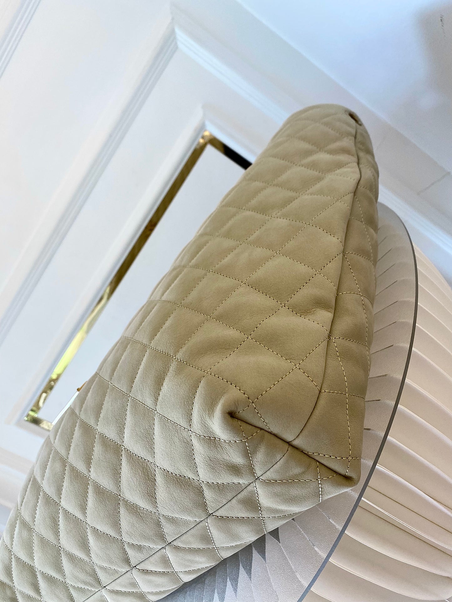YVES SAINT LAURENT Icare Maxi Quilted Nubuck Suede