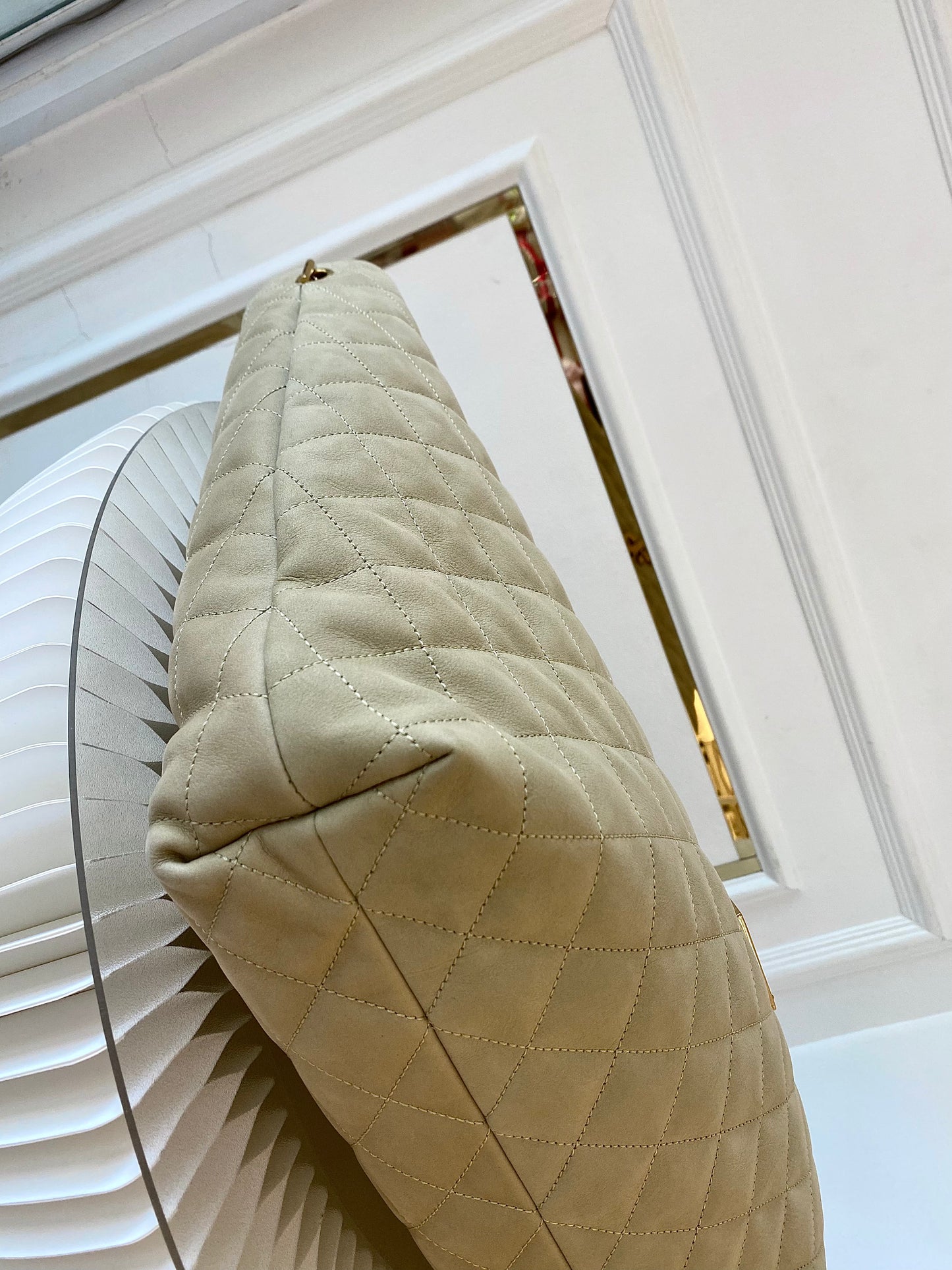 YVES SAINT LAURENT Icare Maxi Quilted Nubuck Suede