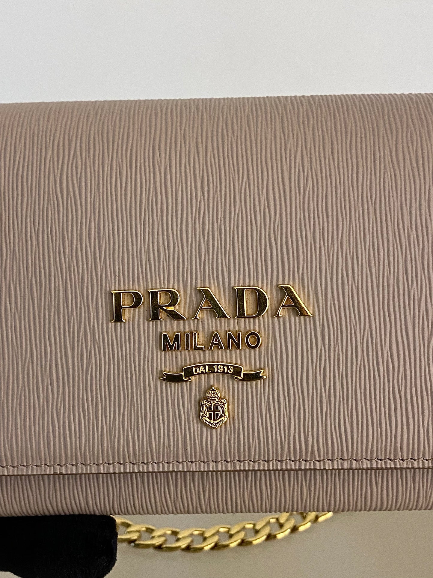 Prada Vitello Move WOC GHW in Beige