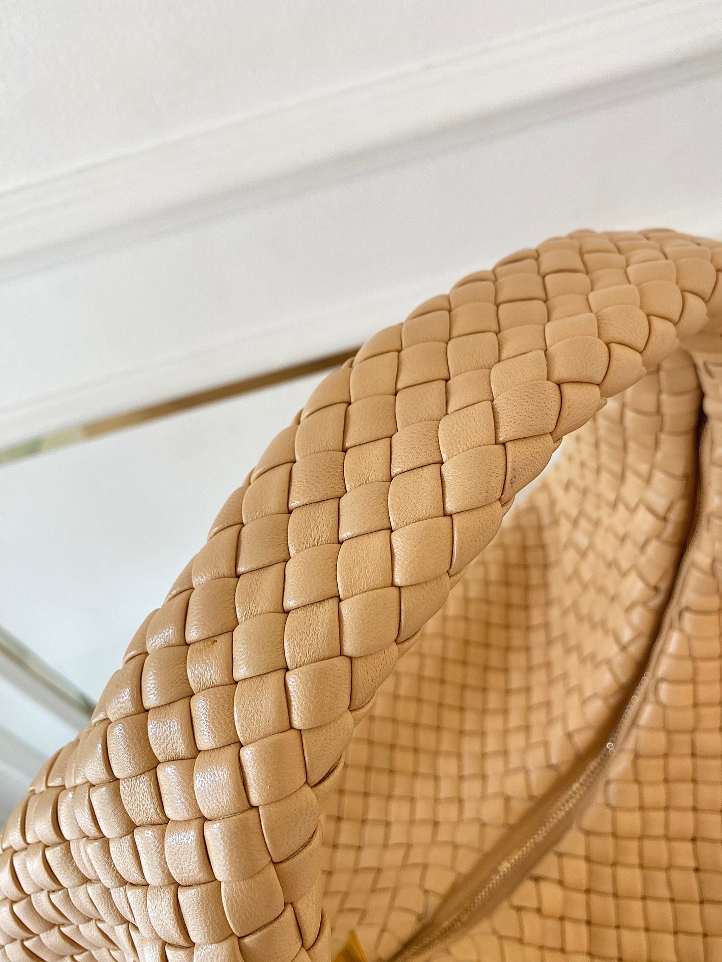 BOTTEGA VENETA Intercciato Leather Moon Hobo Bag Large