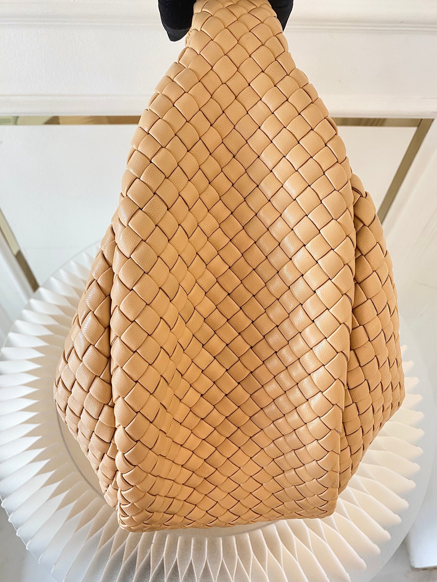 BOTTEGA VENETA Intercciato Leather Moon Hobo Bag Large
