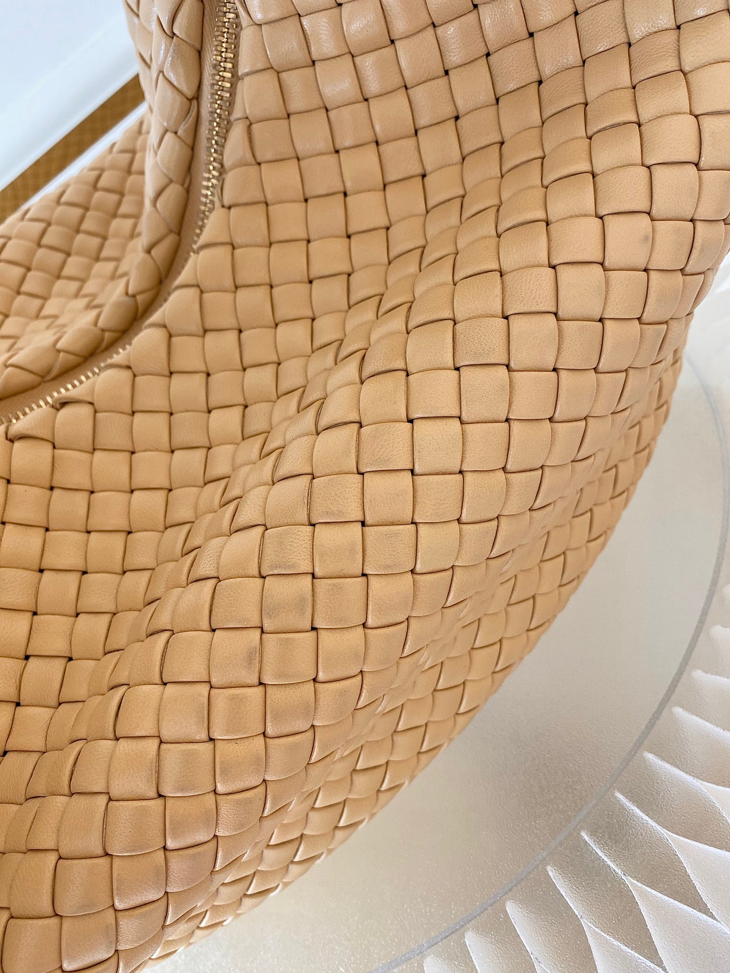 BOTTEGA VENETA Intercciato Leather Moon Hobo Bag Large