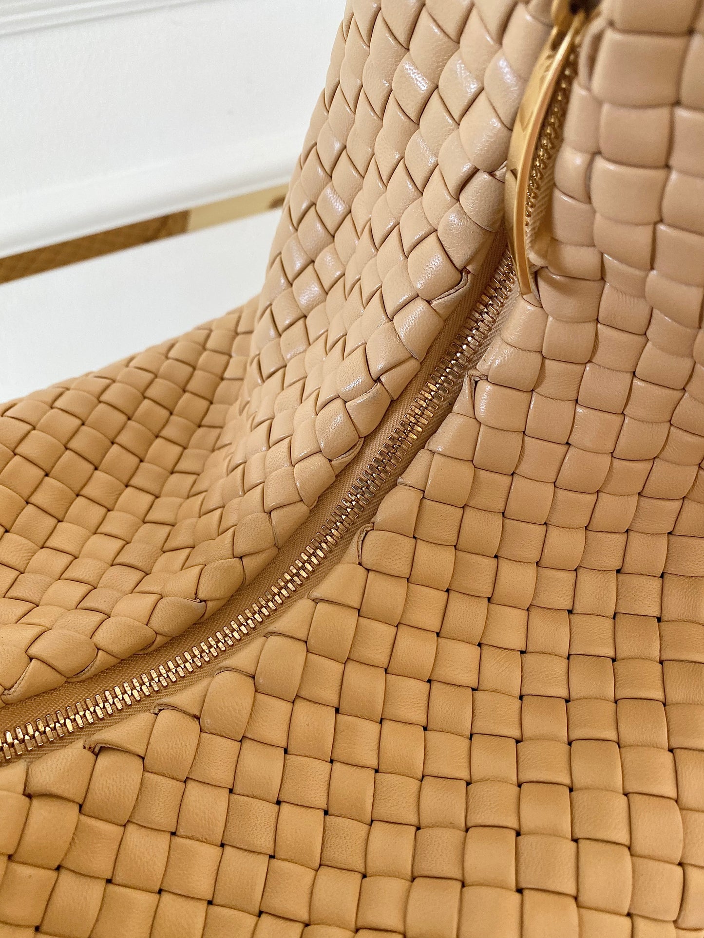 BOTTEGA VENETA Intercciato Leather Moon Hobo Bag Large