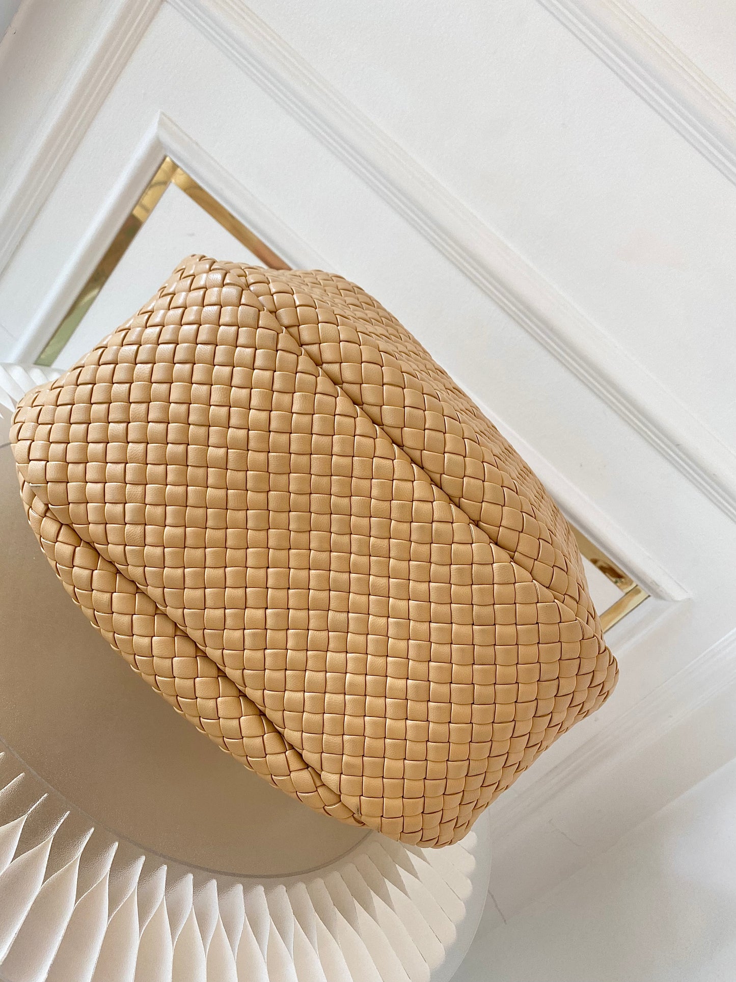 BOTTEGA VENETA Intercciato Leather Moon Hobo Bag Large