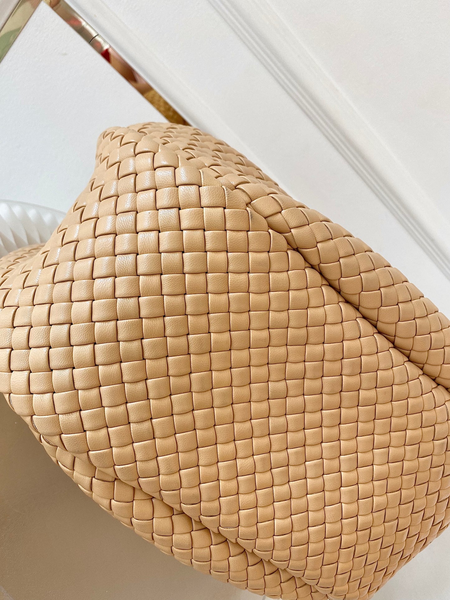 BOTTEGA VENETA Intercciato Leather Moon Hobo Bag Large