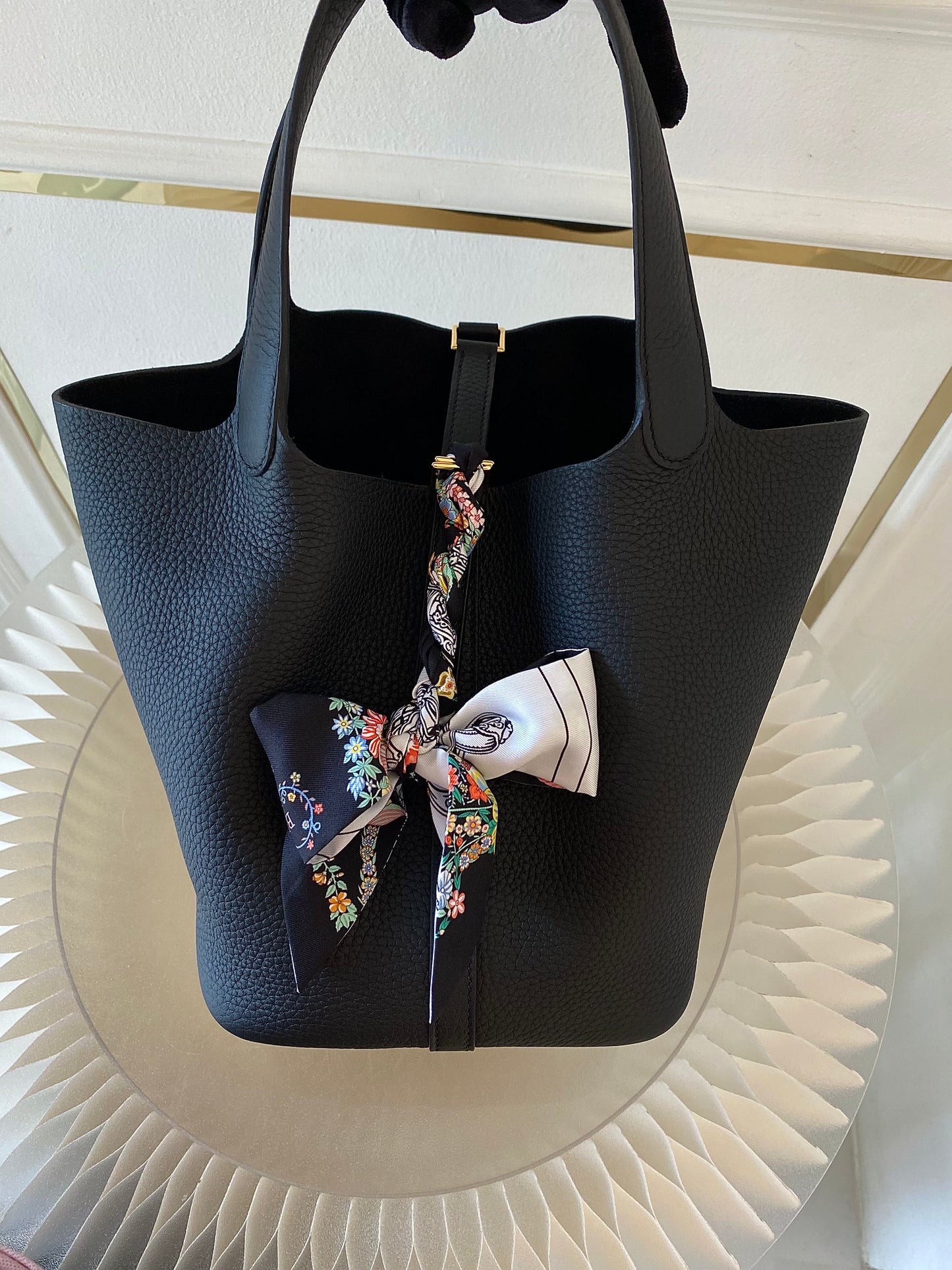 HERMES Picotin 22 Noir GHW