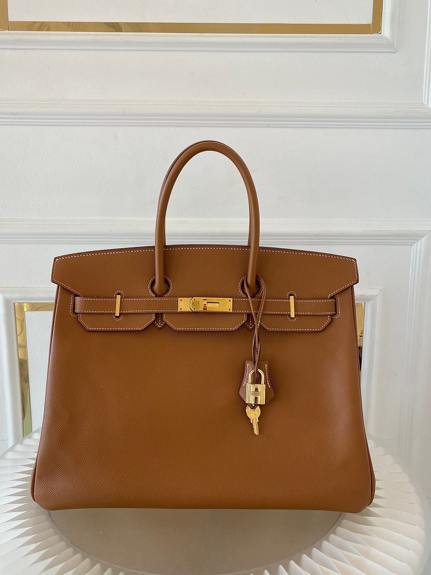 HERMES Birkin 35 Gold on Gold Epsom
