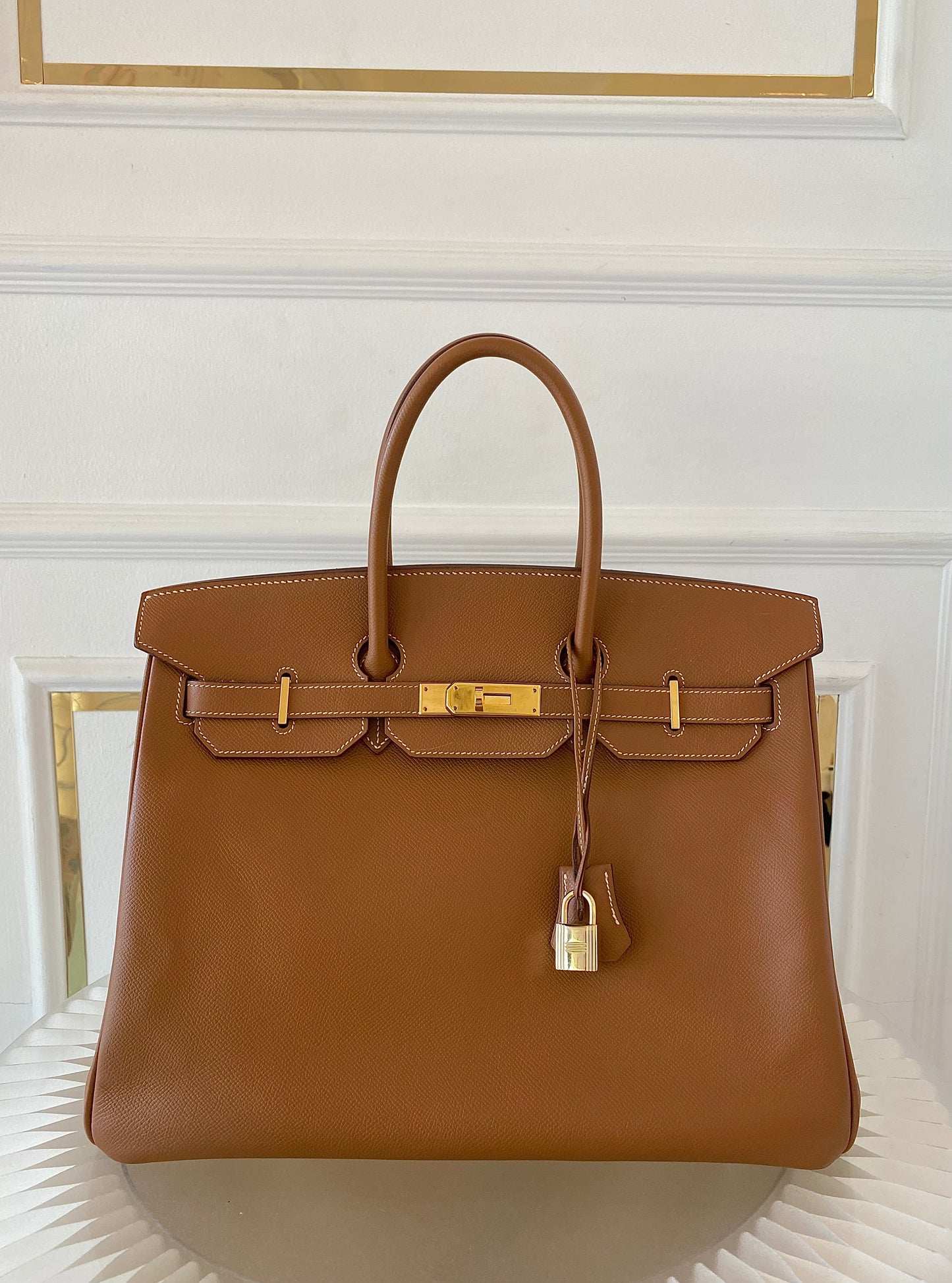 HERMES Birkin 35 Gold on Gold Epsom