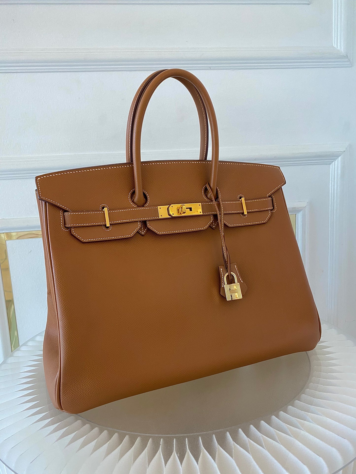 HERMES Birkin 35 Gold on Gold Epsom