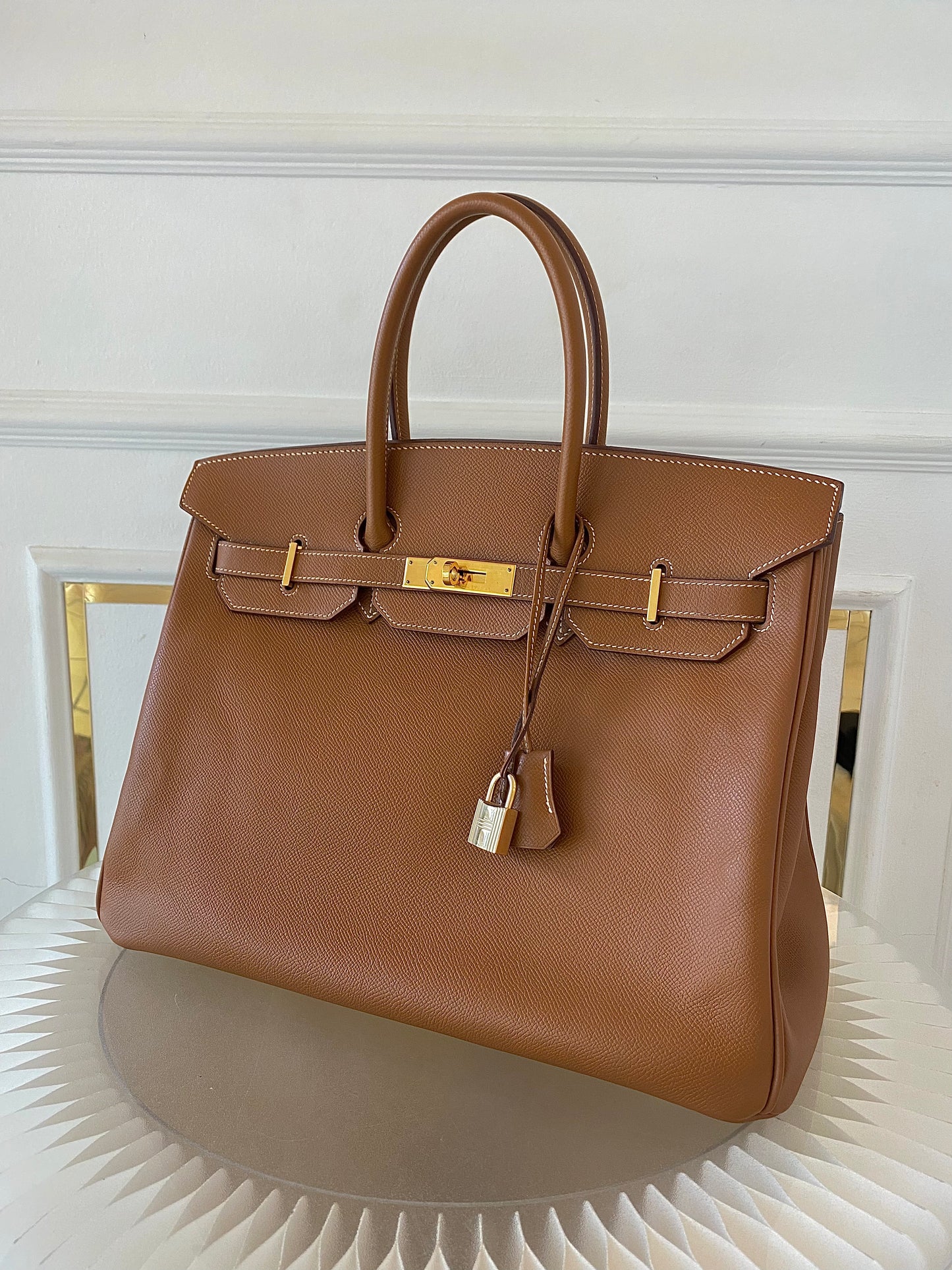 HERMES Birkin 35 Gold on Gold Epsom