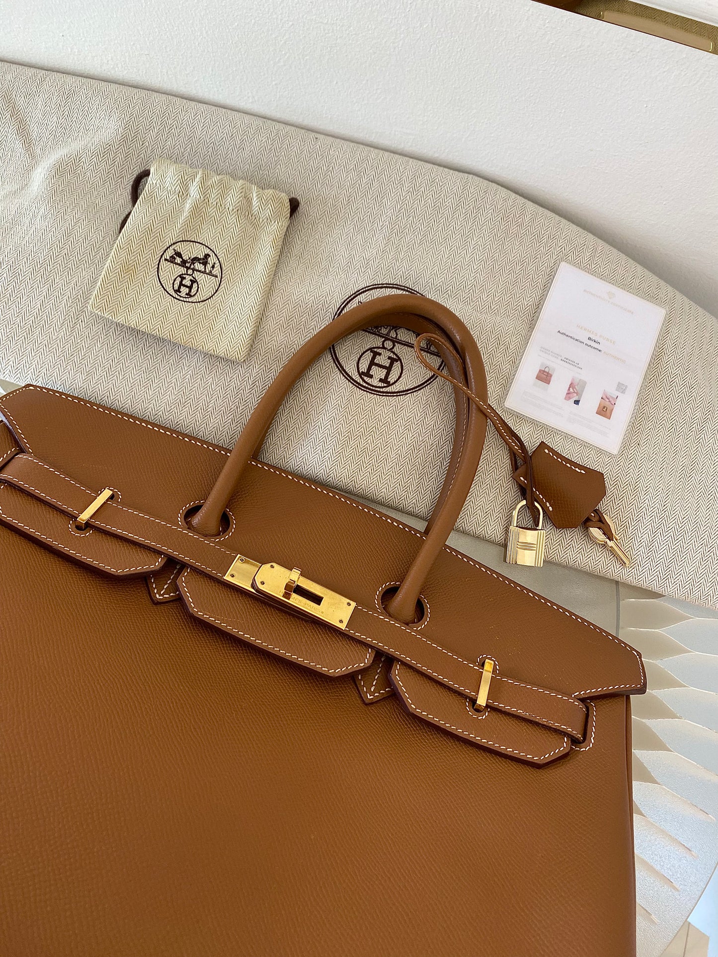 HERMES Birkin 35 Gold on Gold Epsom