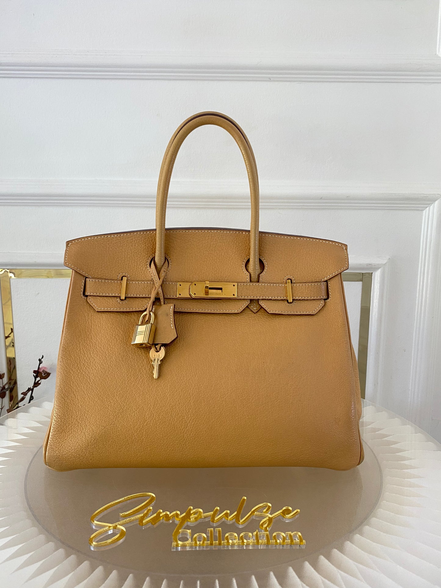 Hermes Birkin 30 Natural Sable Fjord Leather GHW