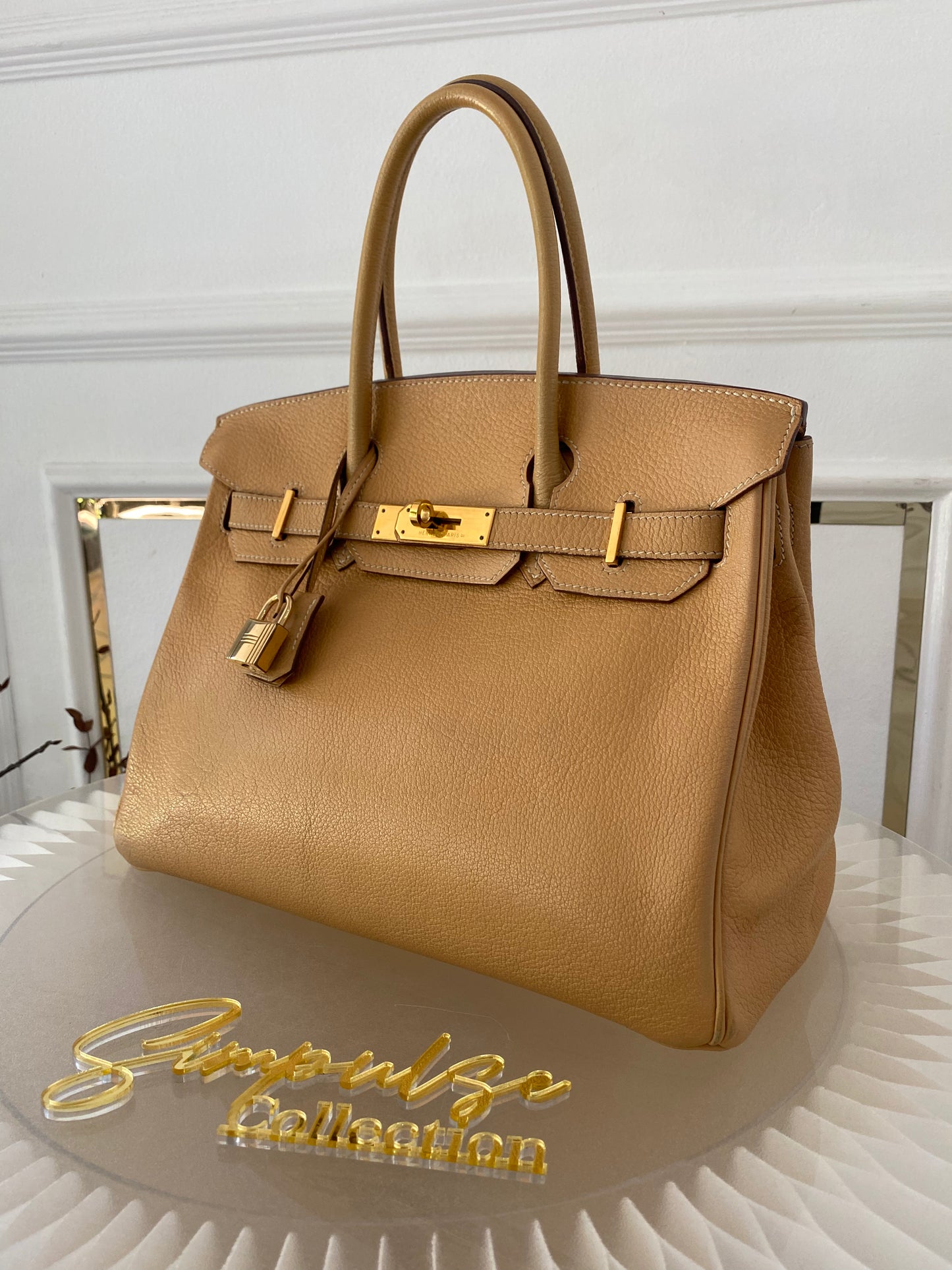 Hermes Birkin 30 Natural Sable Fjord Leather GHW