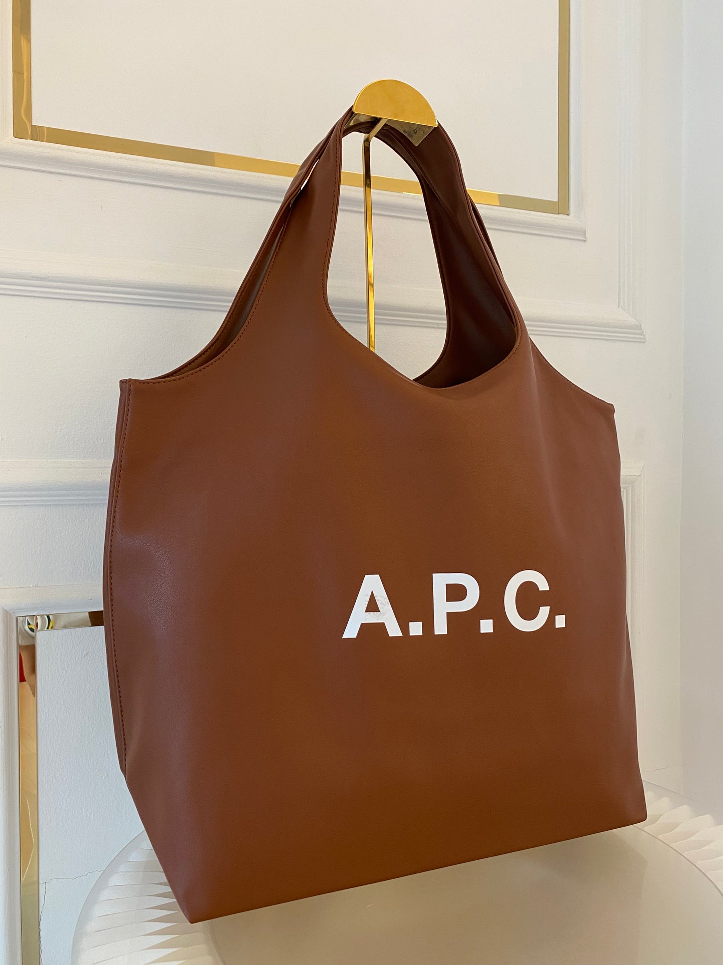 A.P.C Ninon Medium Brown Tote Bag